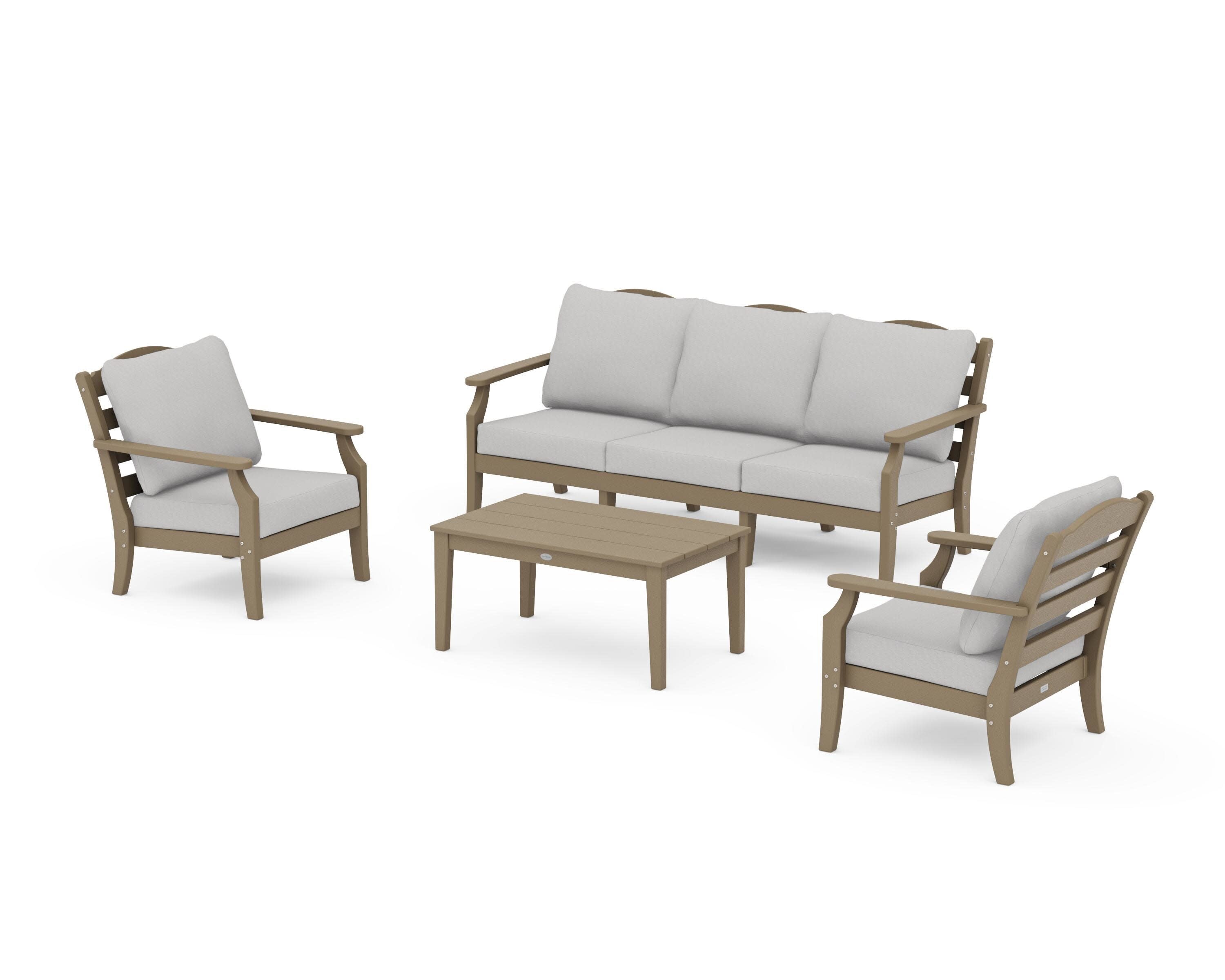 Savannah 4-Piece Deep Seating Set with Sofa in Vintage Sahara / Diamond in the Rough