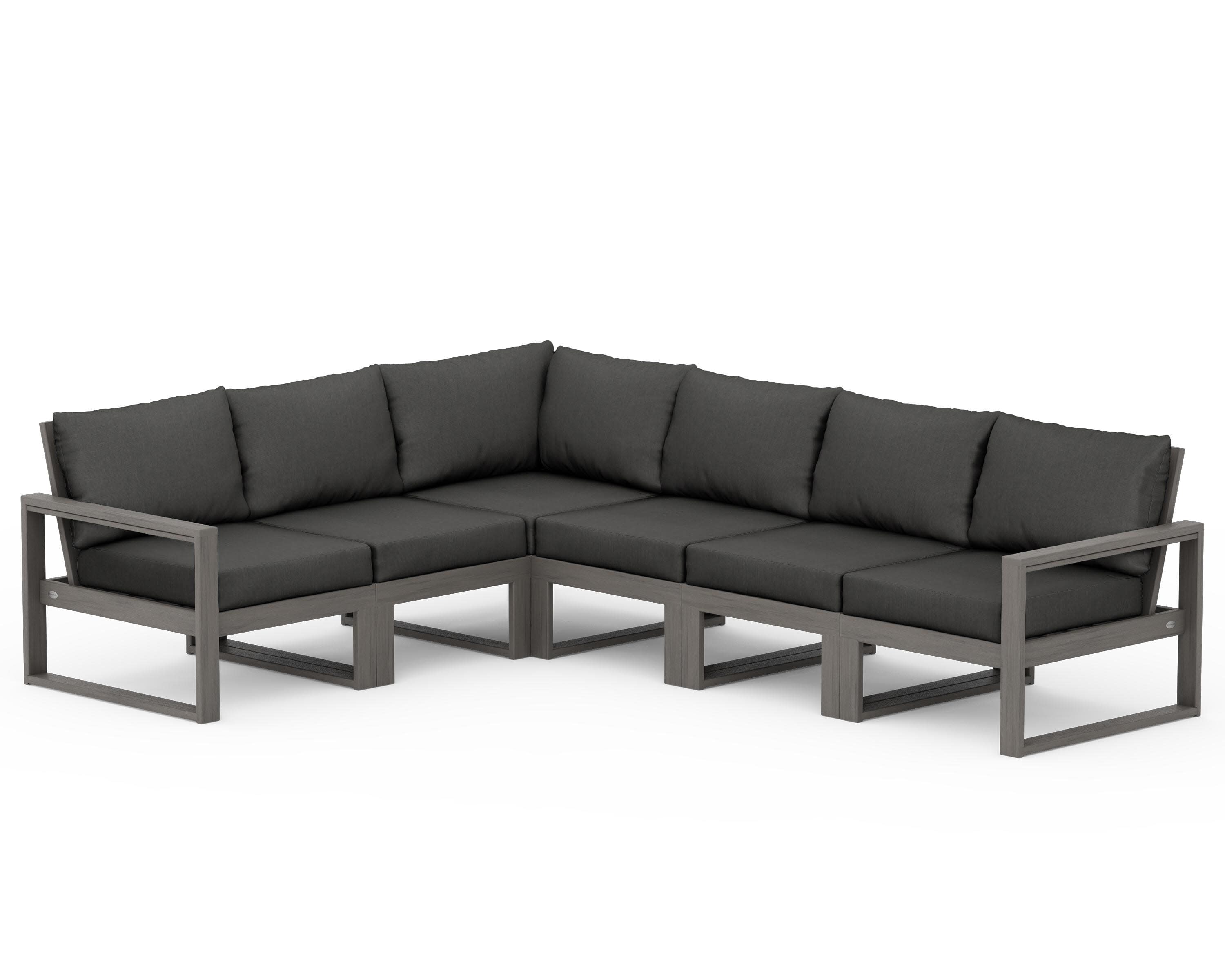 EDGE 6-Piece Modular Deep Seating Set in Driftwood / Spectrum Carbon