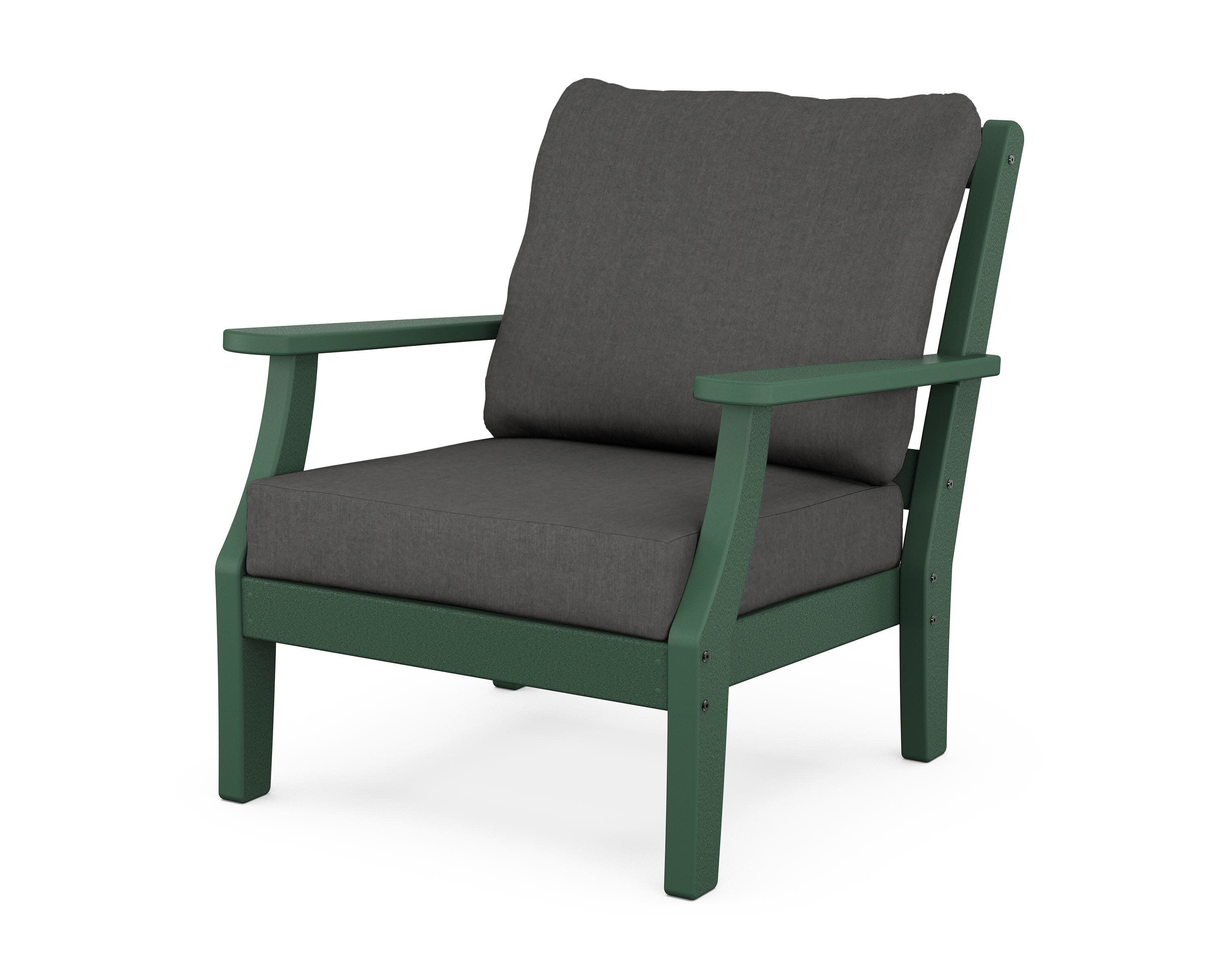 Chinoiserie Deep Seating Chair in Green / Spectrum Carbon
