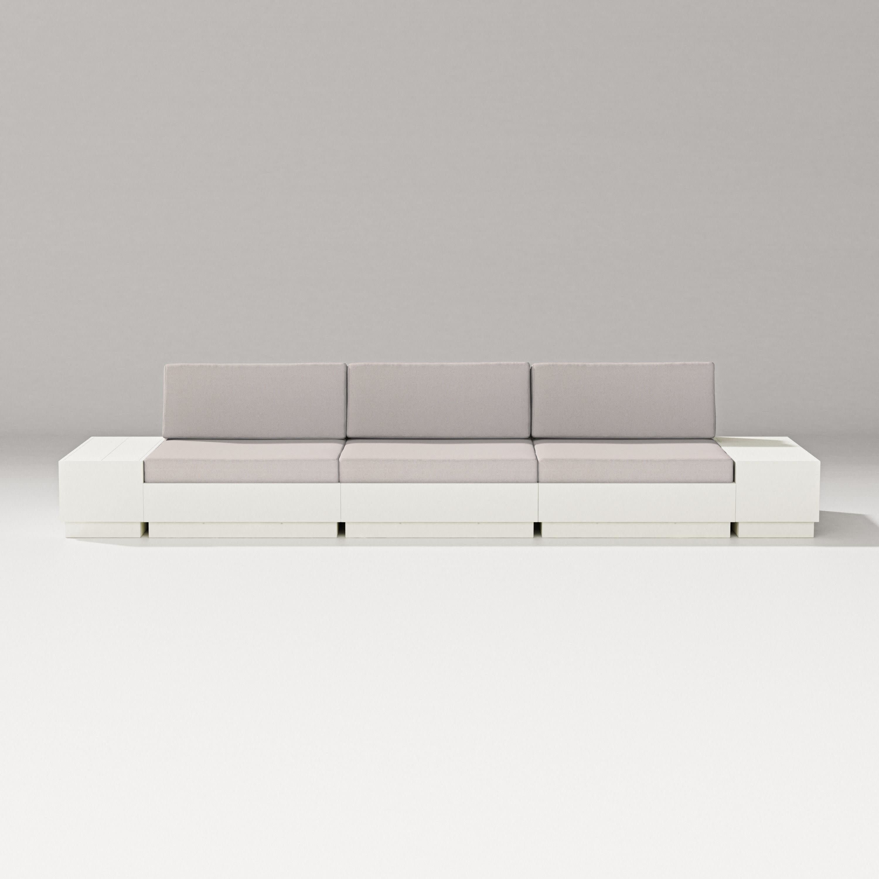 Elevate Straight Sectional in Vintage White / Dune Burlap
