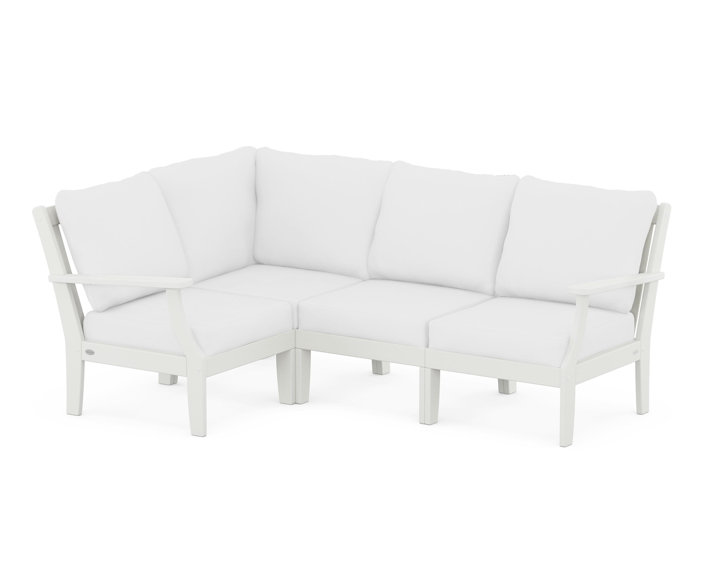 Braxton Modular 4-Piece Deep Seating Set in Vintage White / Natural