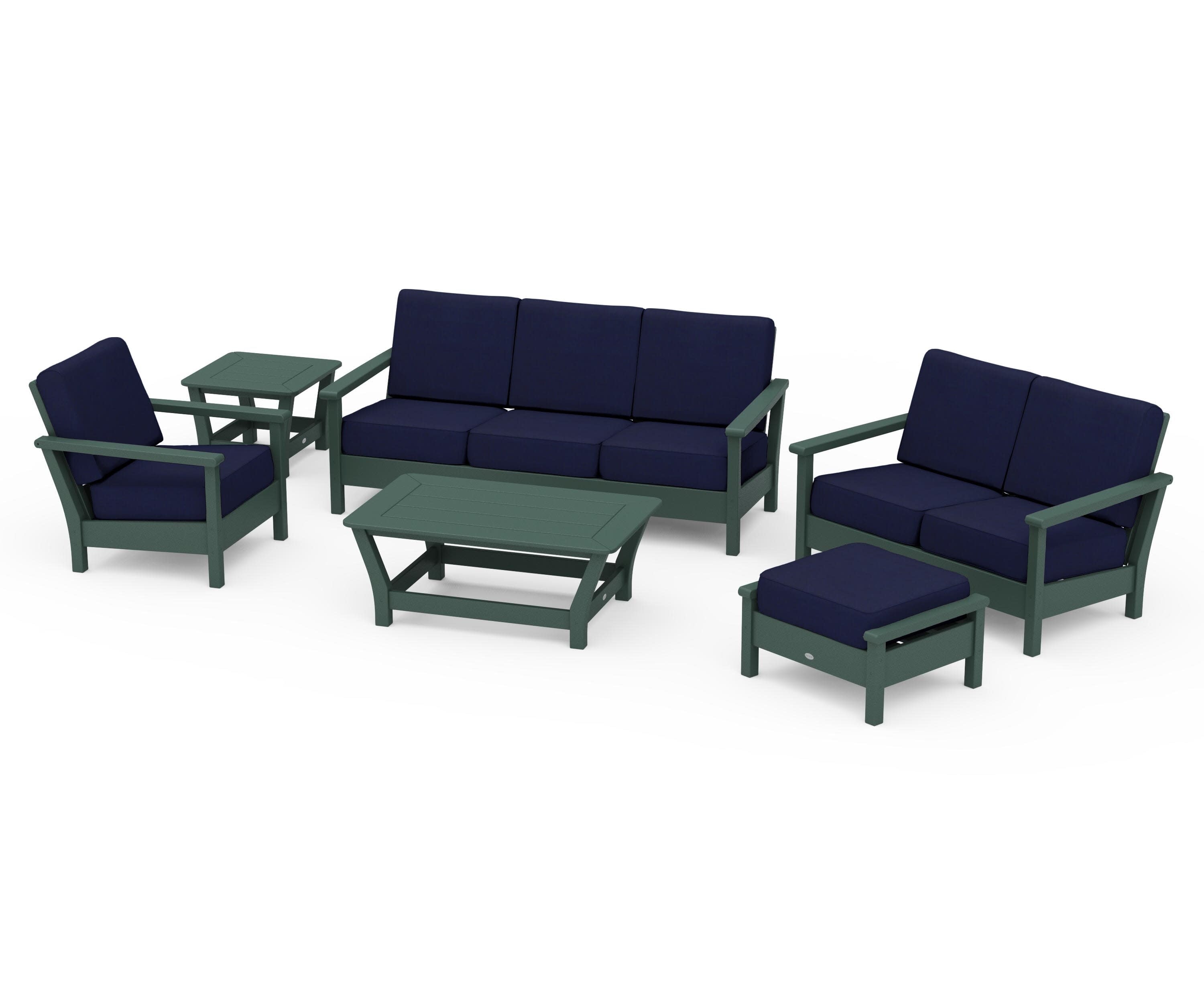 Harbour 6-Piece Outdoor Living Set in Green / Navy