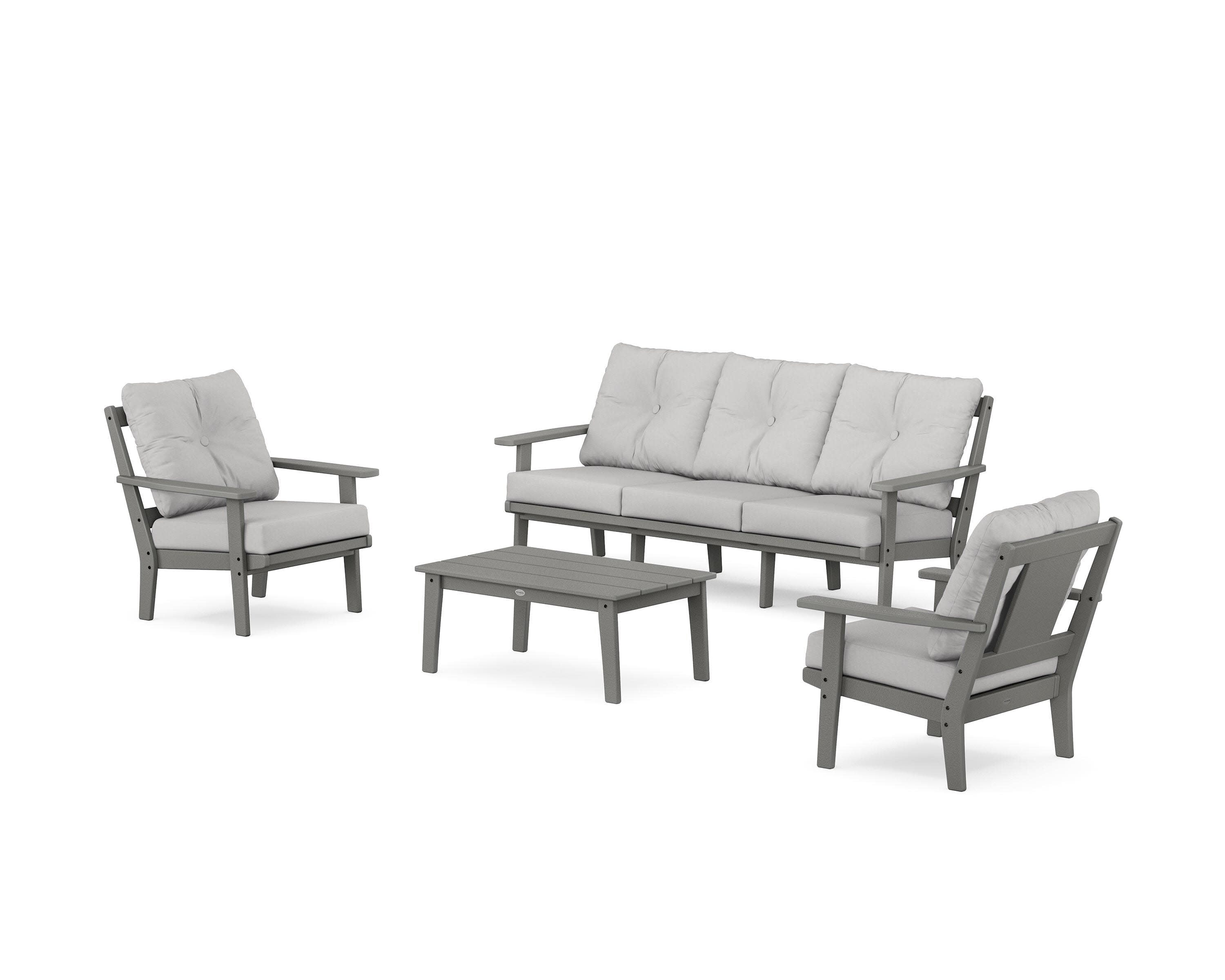 Prairie 4-Piece Deep Seating Set with Sofa in Slate Grey / Diamond in the Rough