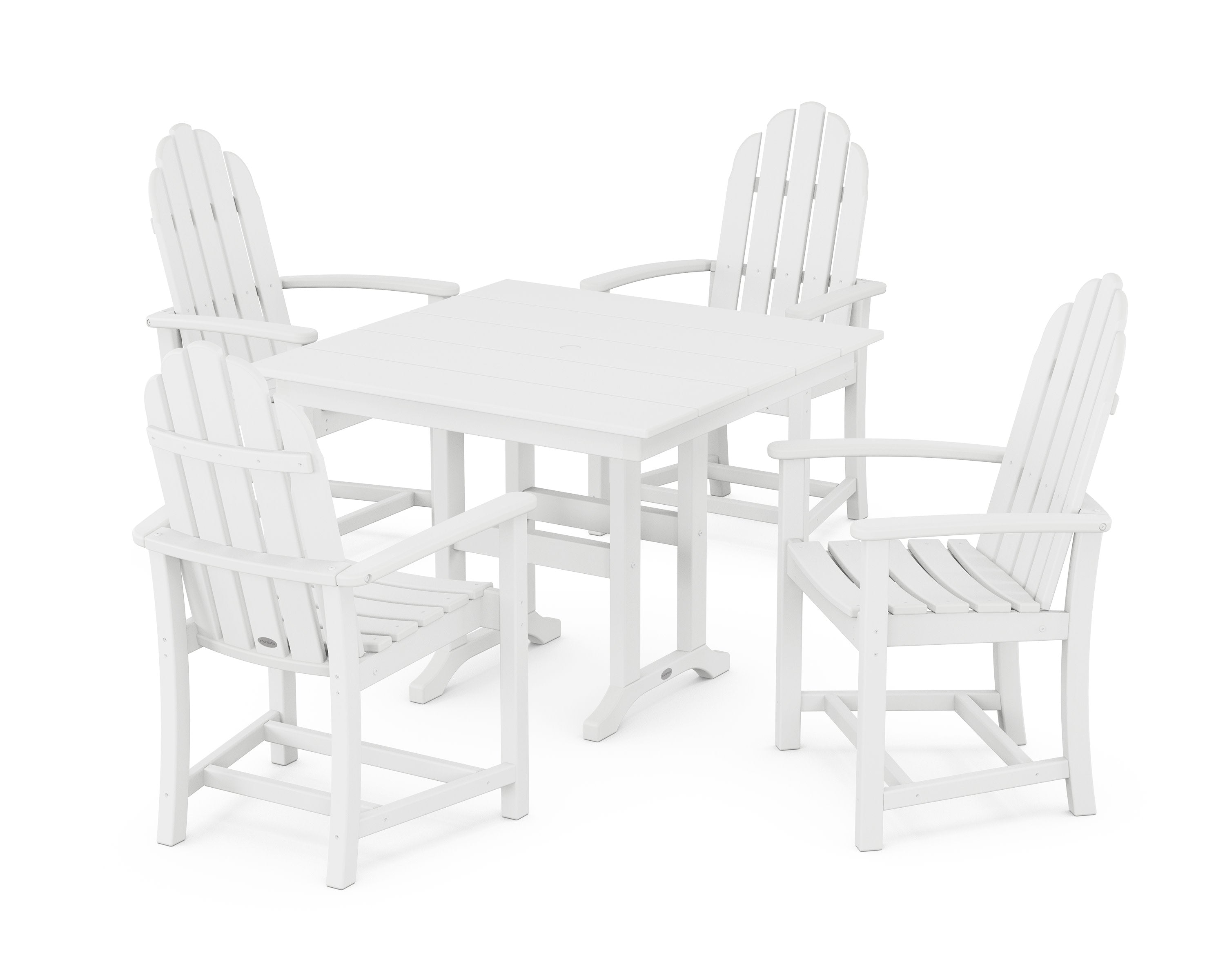 Classic Adirondack 5-Piece Farmhouse Dining Set in White