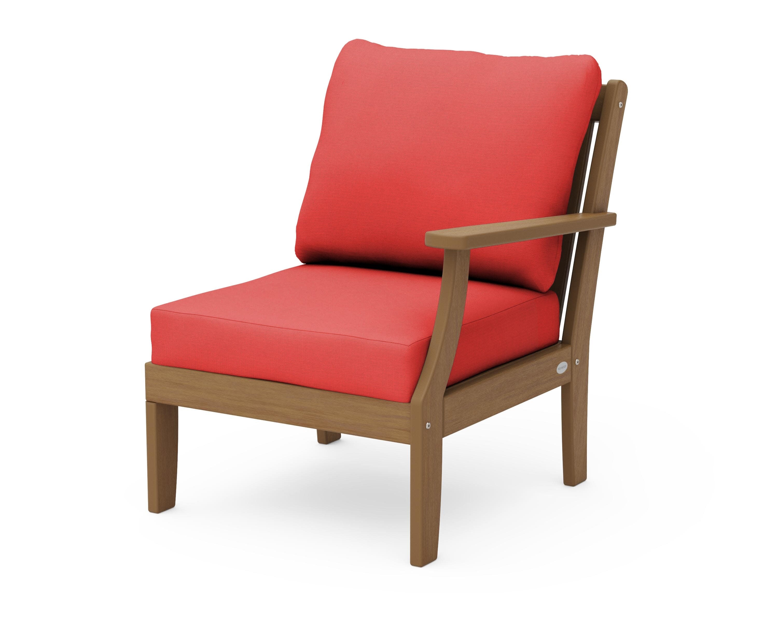 Braxton Modular Right Arm Chair in Natural / Crimson Linen