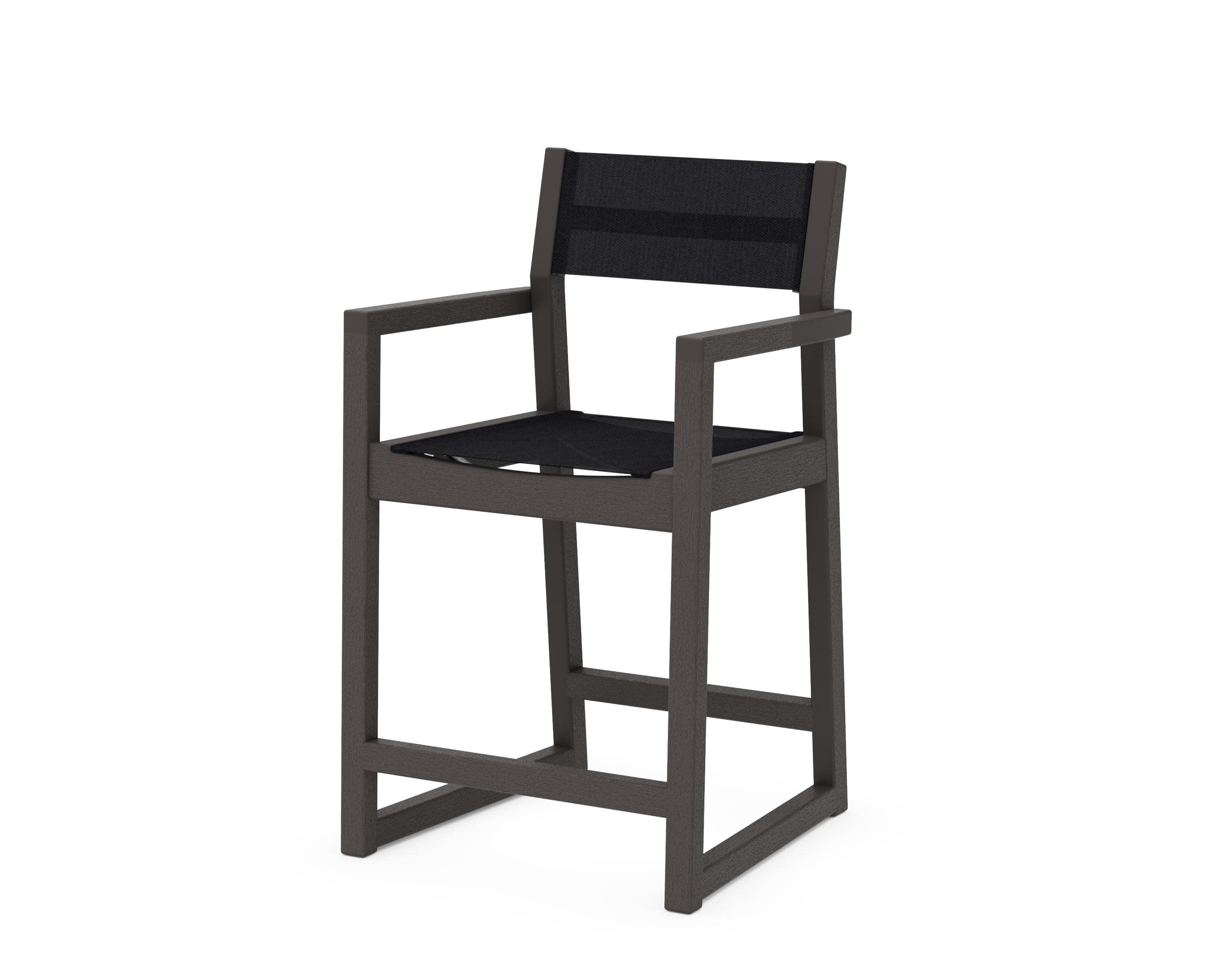 EDGE Sling Counter Arm Chair in Vintage Coffee / Black Sling