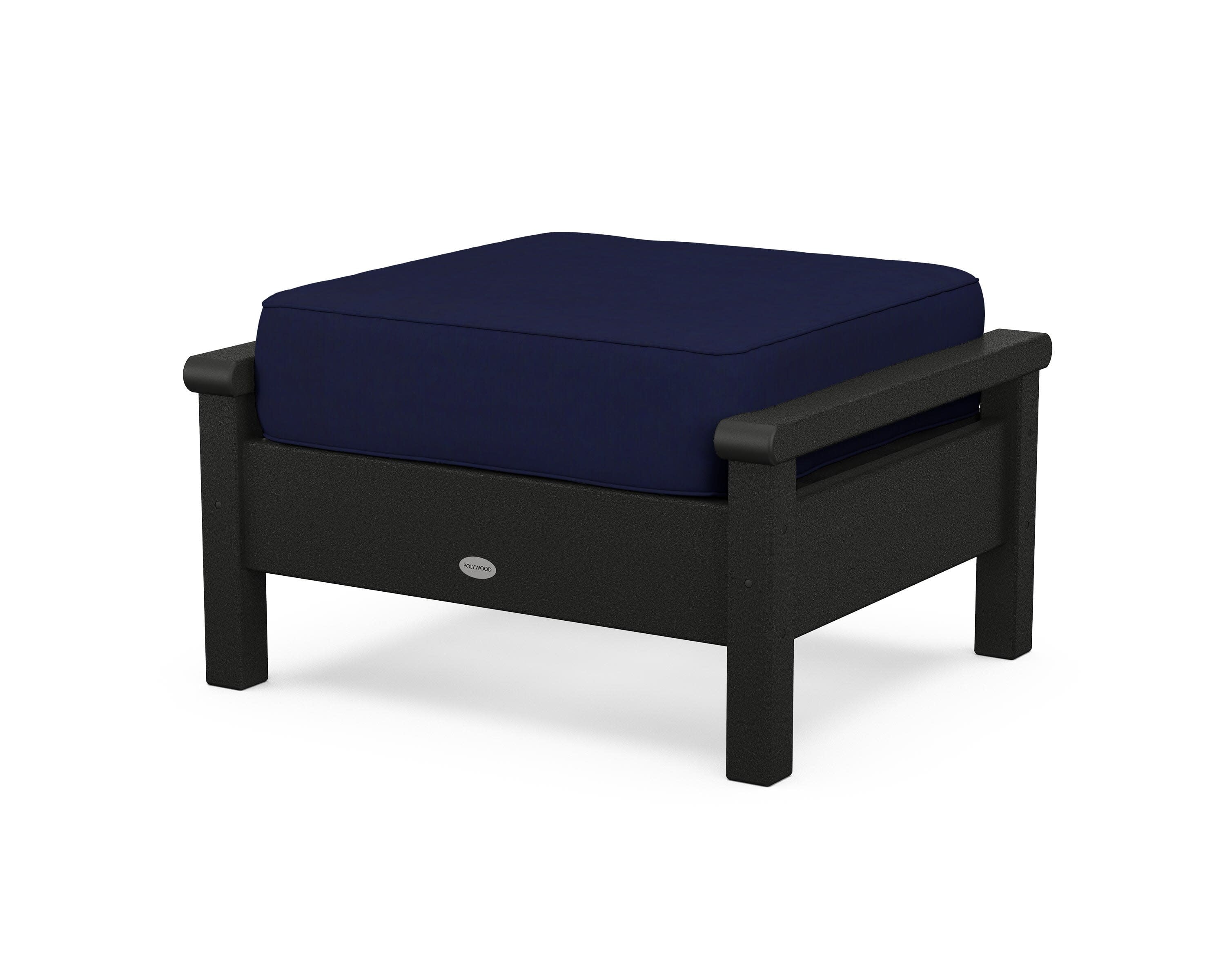 Harbour Deep Seating Ottoman in Black / Navy