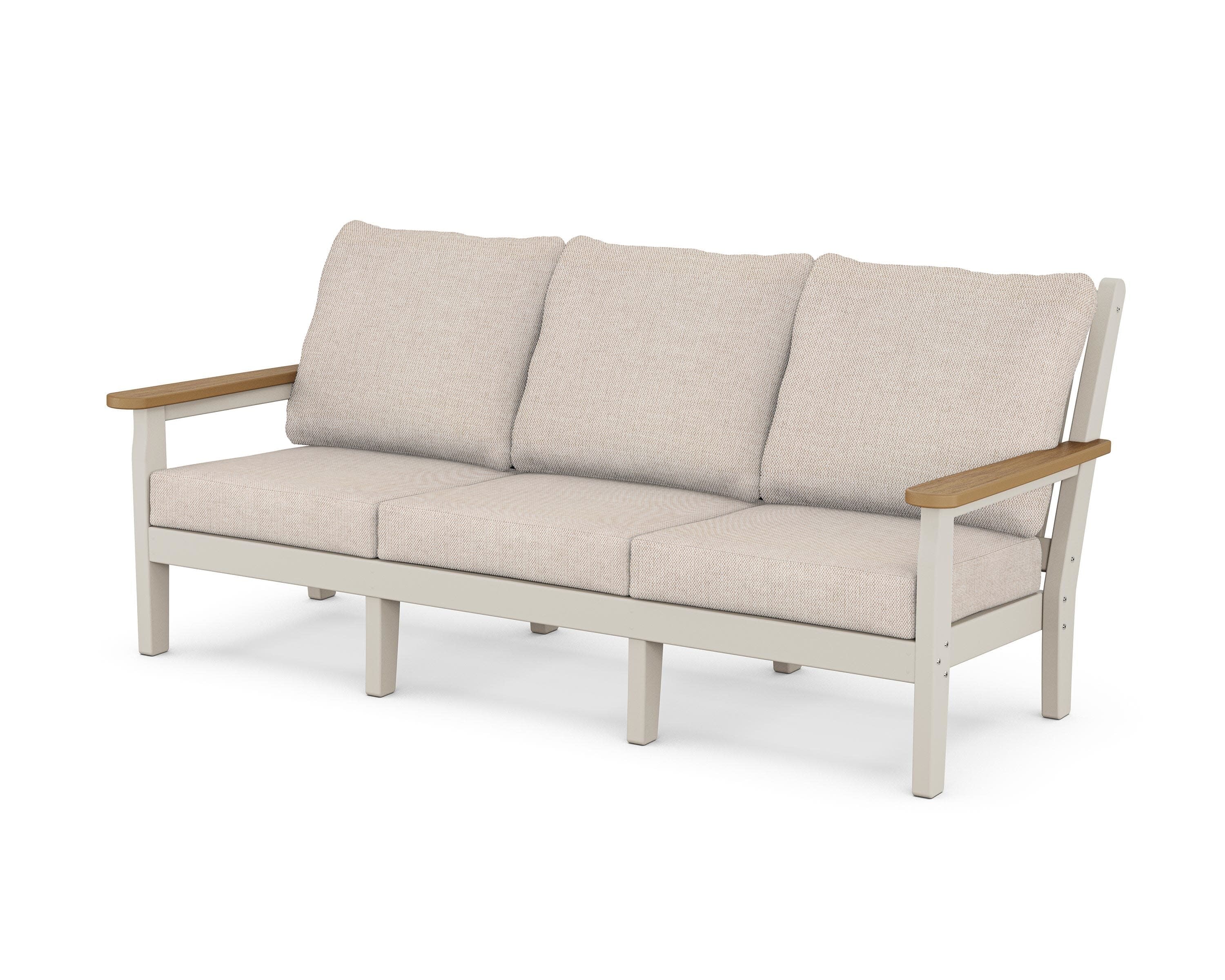 Chippendale Deep Seating Sofa in Sand / Natural / Blend Linen