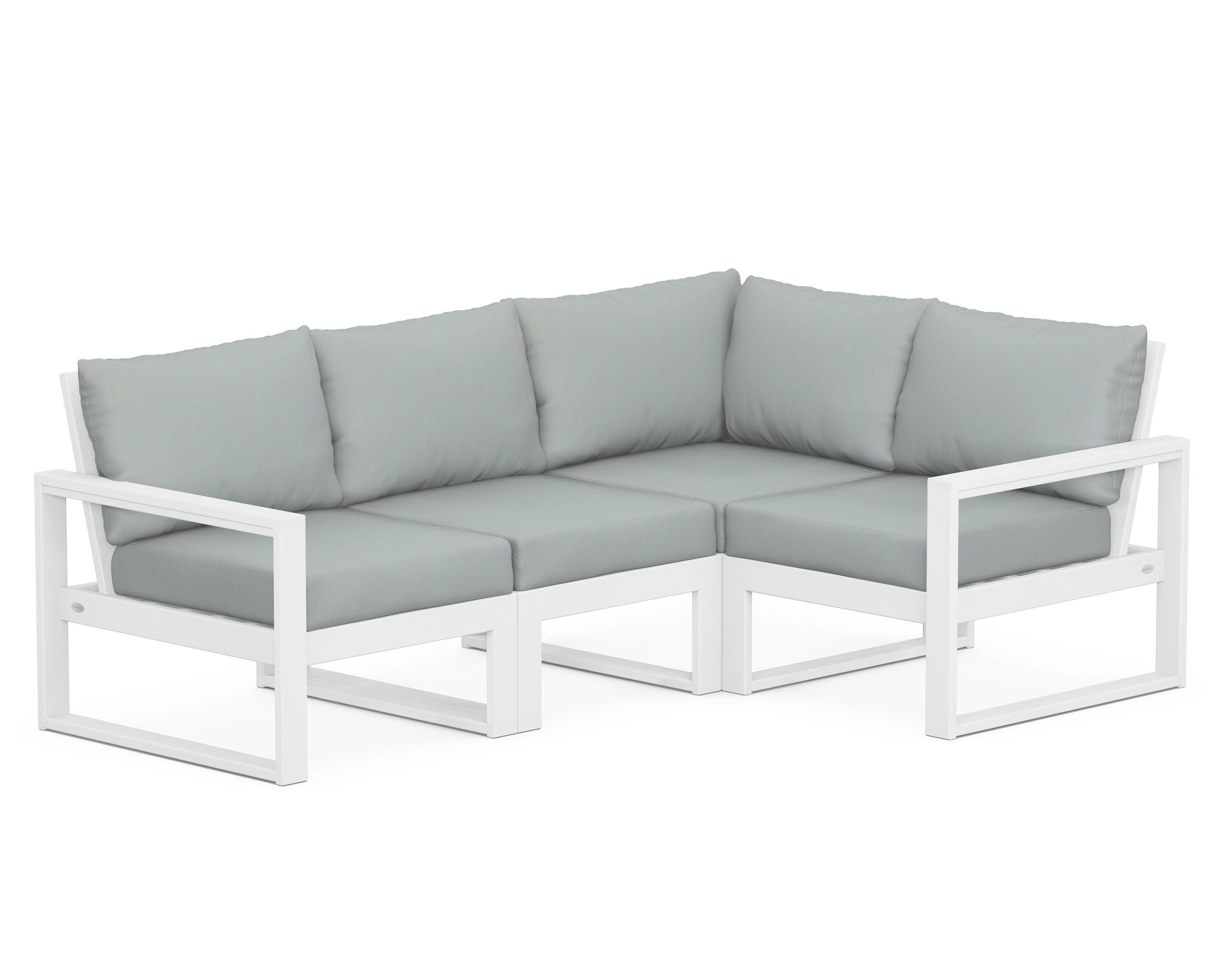 EDGE 4-Piece Modular Deep Seating Set in White / Spa