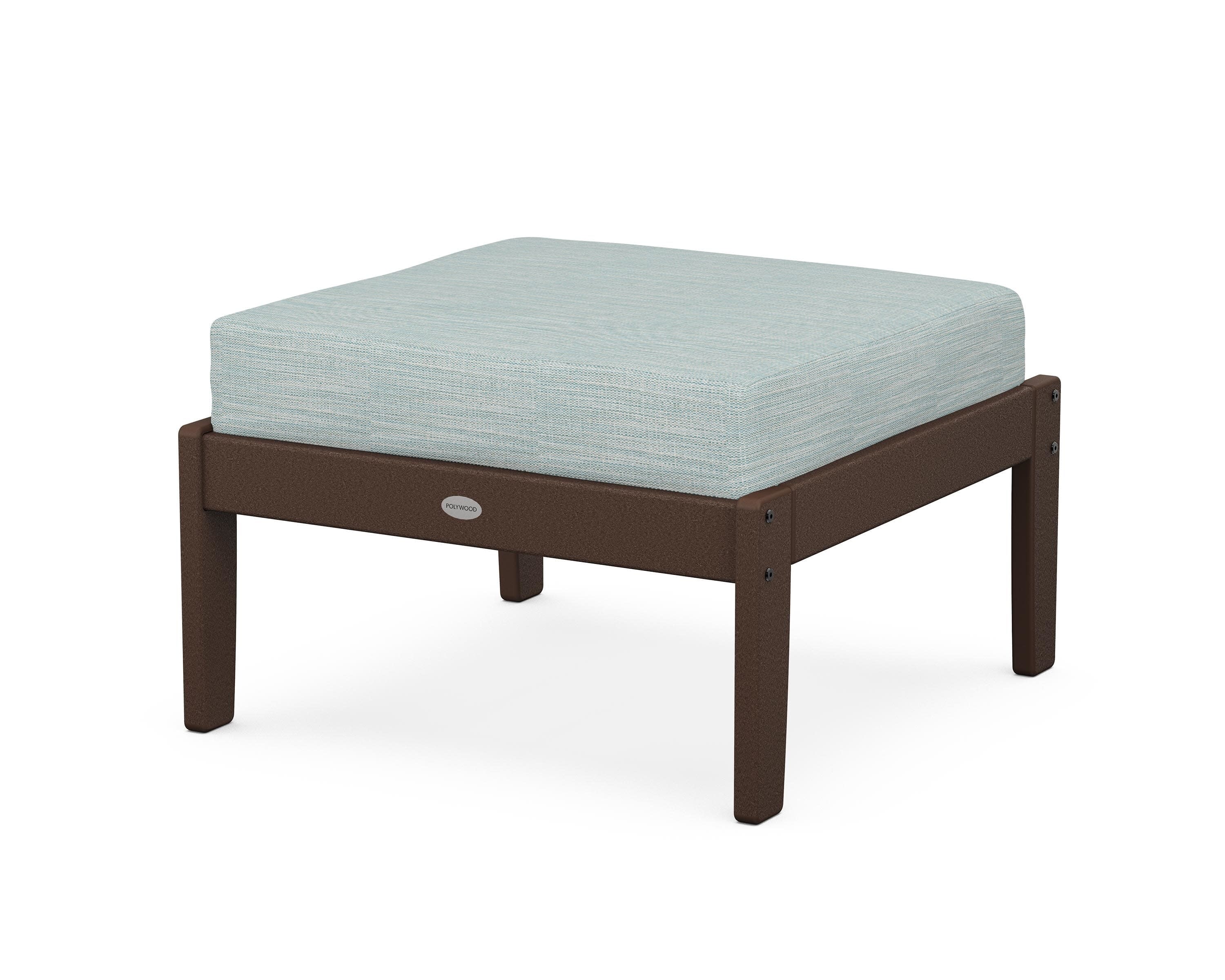 Braxton Deep Seating Ottoman in Mahogany / Soothe Mist