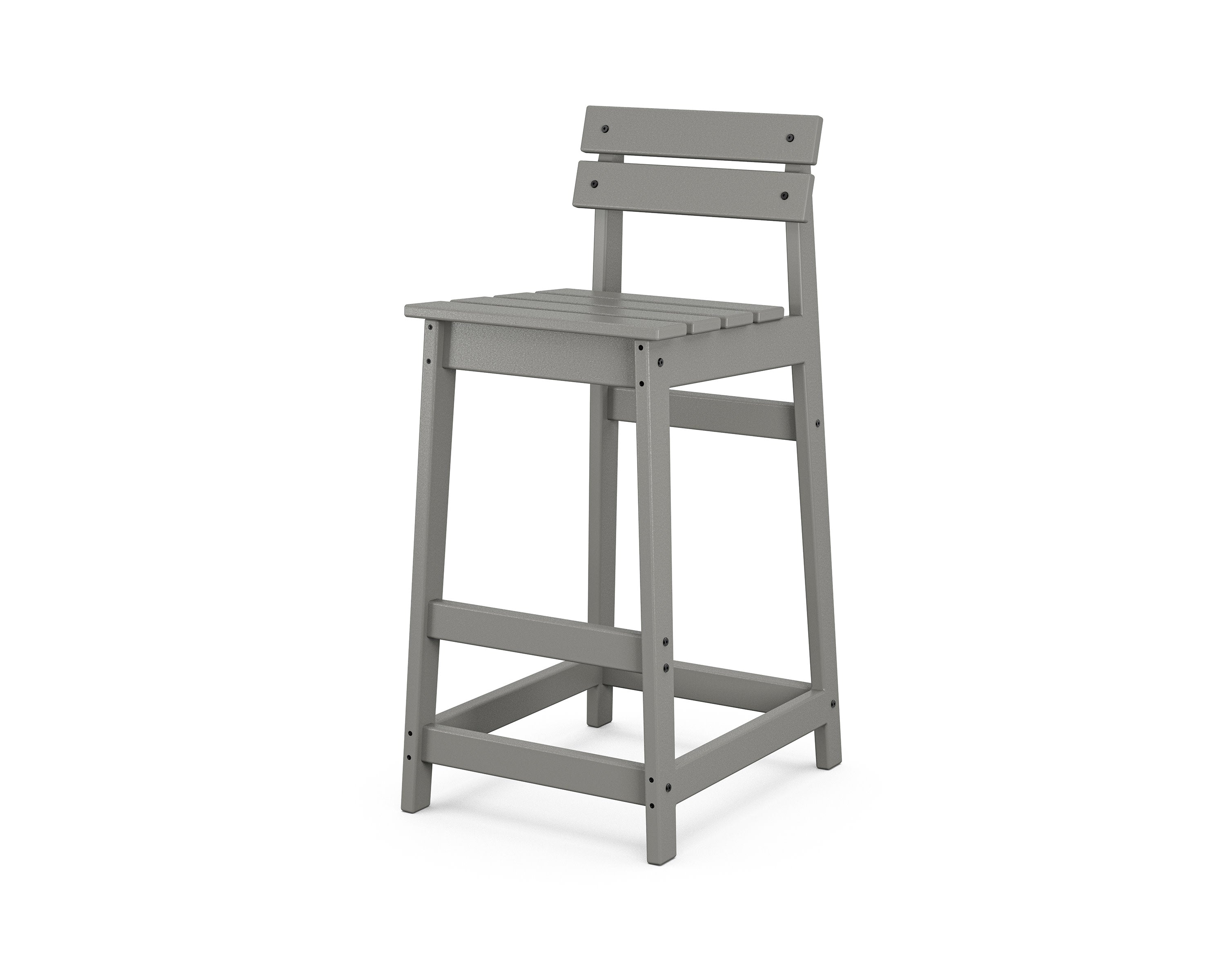 Modern Studio Plaza Lowback Bar Chair in Slate Grey