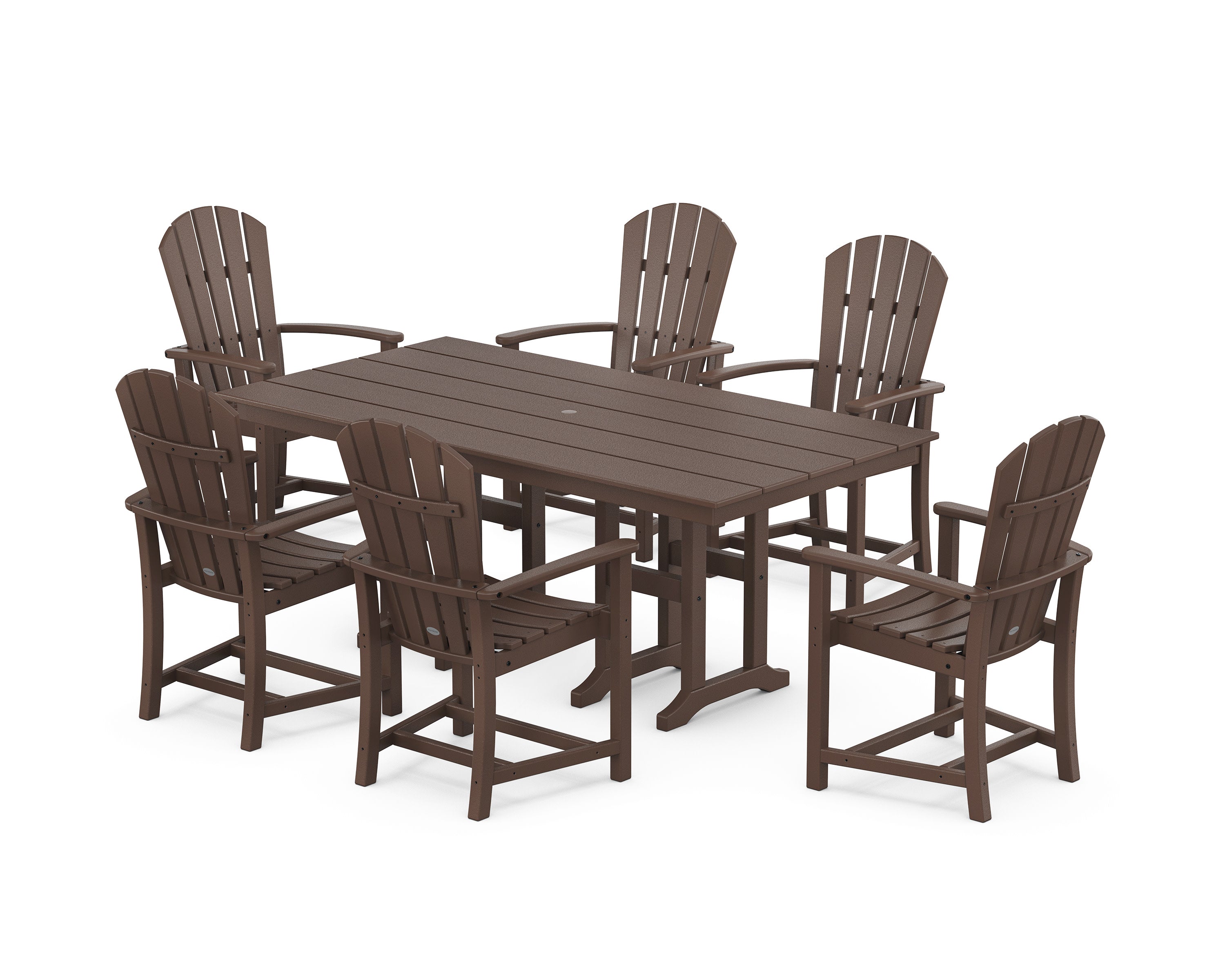 Palm Coast 7-Piece Farmhouse Dining Set in Mahogany