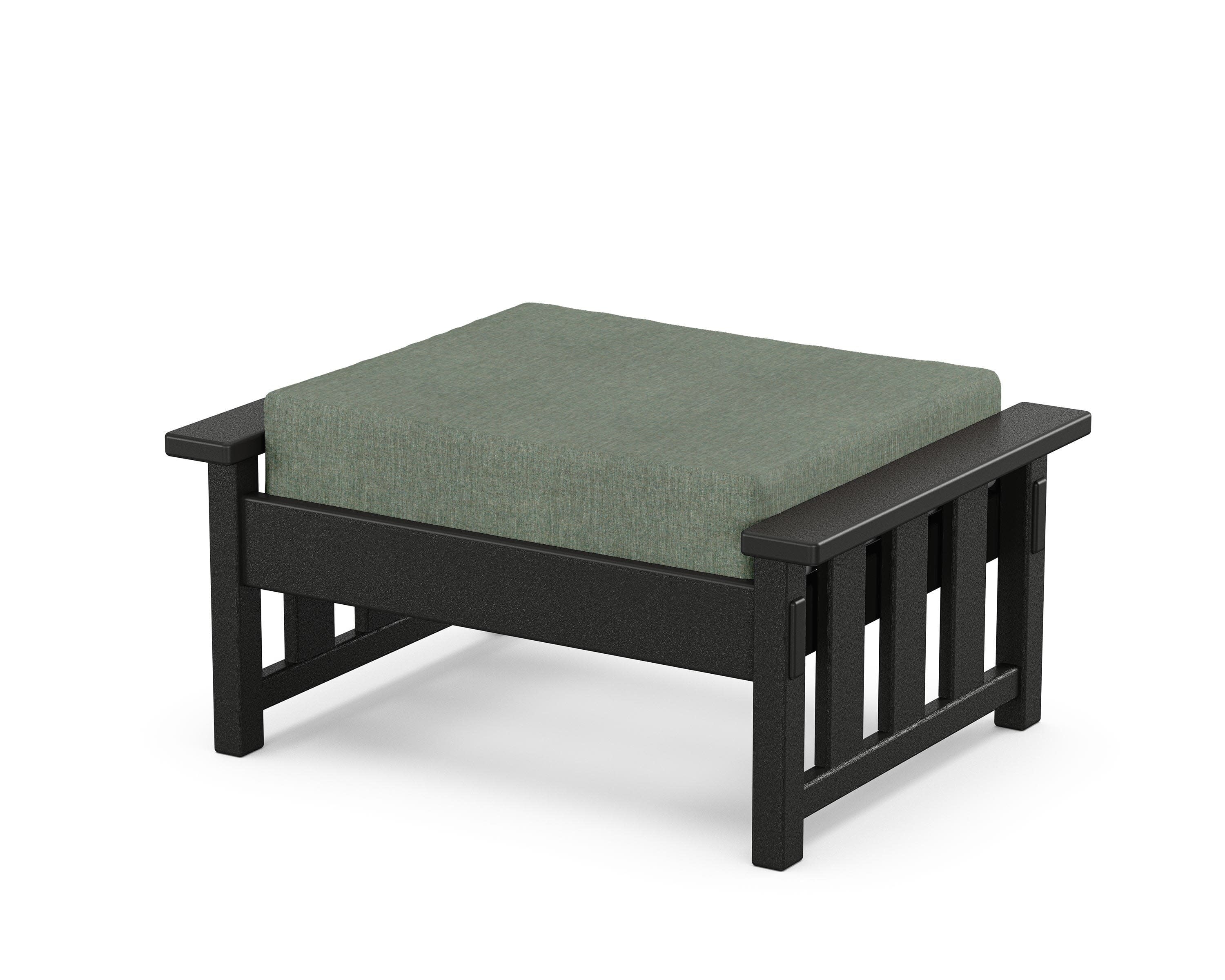 Acadia Deep Seating Ottoman in Black / Cast Sage