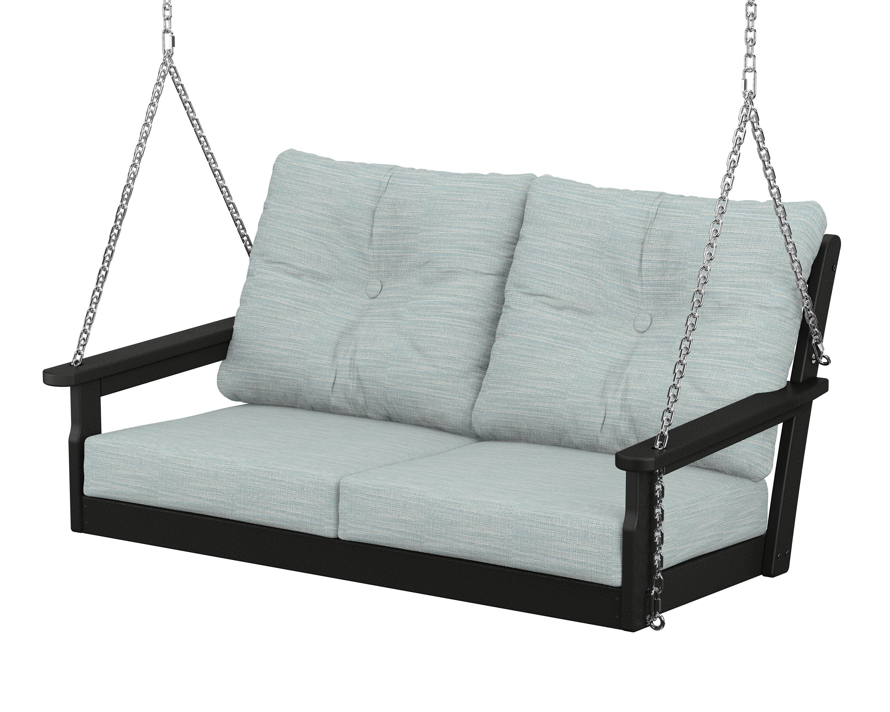 Vineyard Deep Seating Swing in Black / Soothe Mist