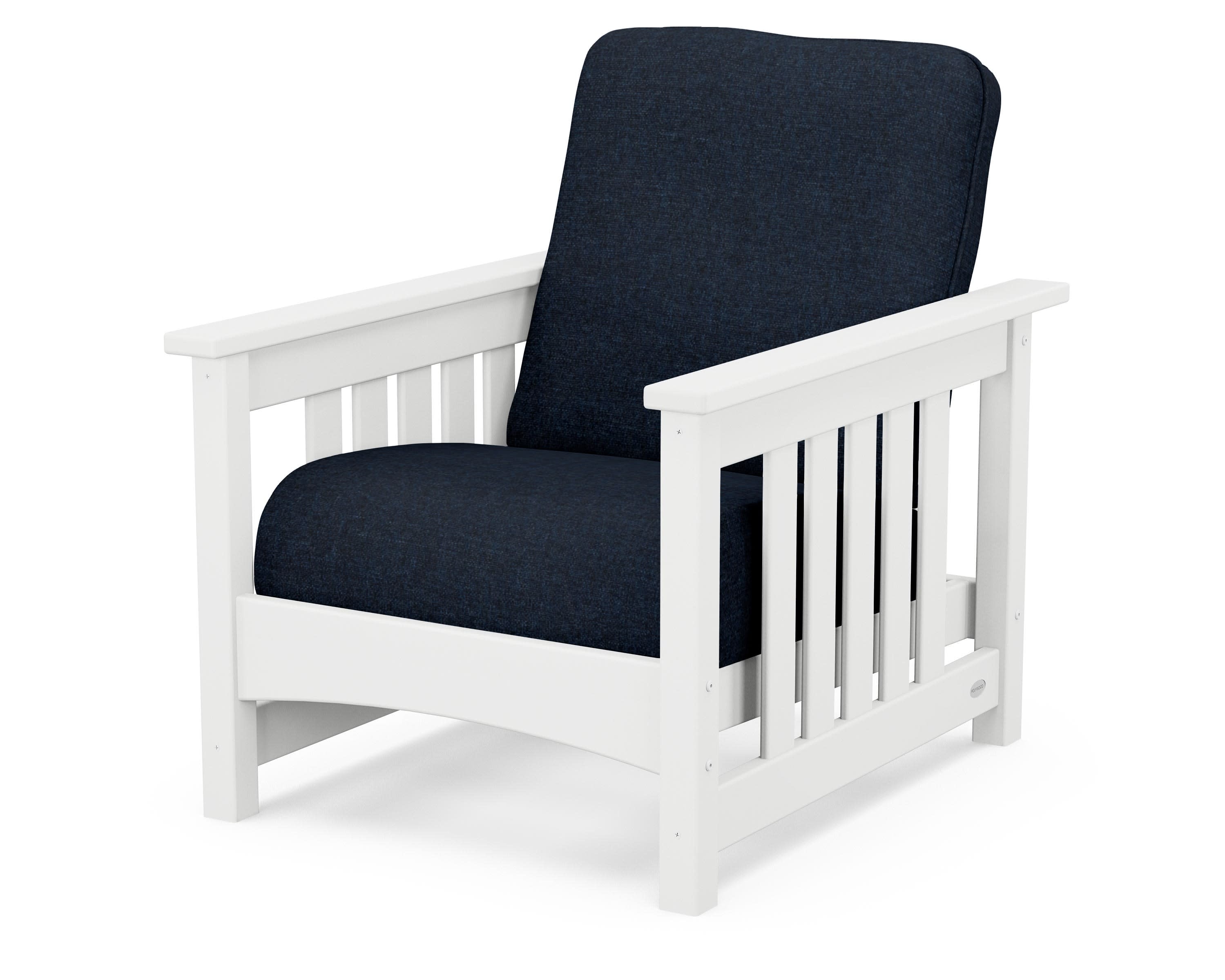 Club Mission Chair in White / Marine Indigo