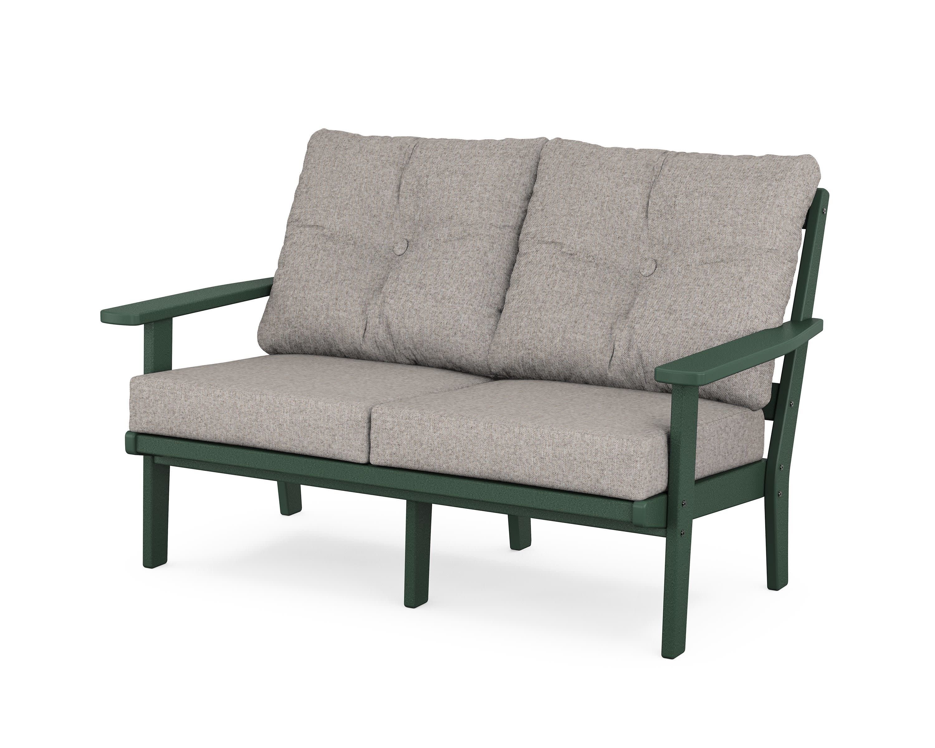 Oxford Deep SeatingLoveseat in Green / Weathered Tweed