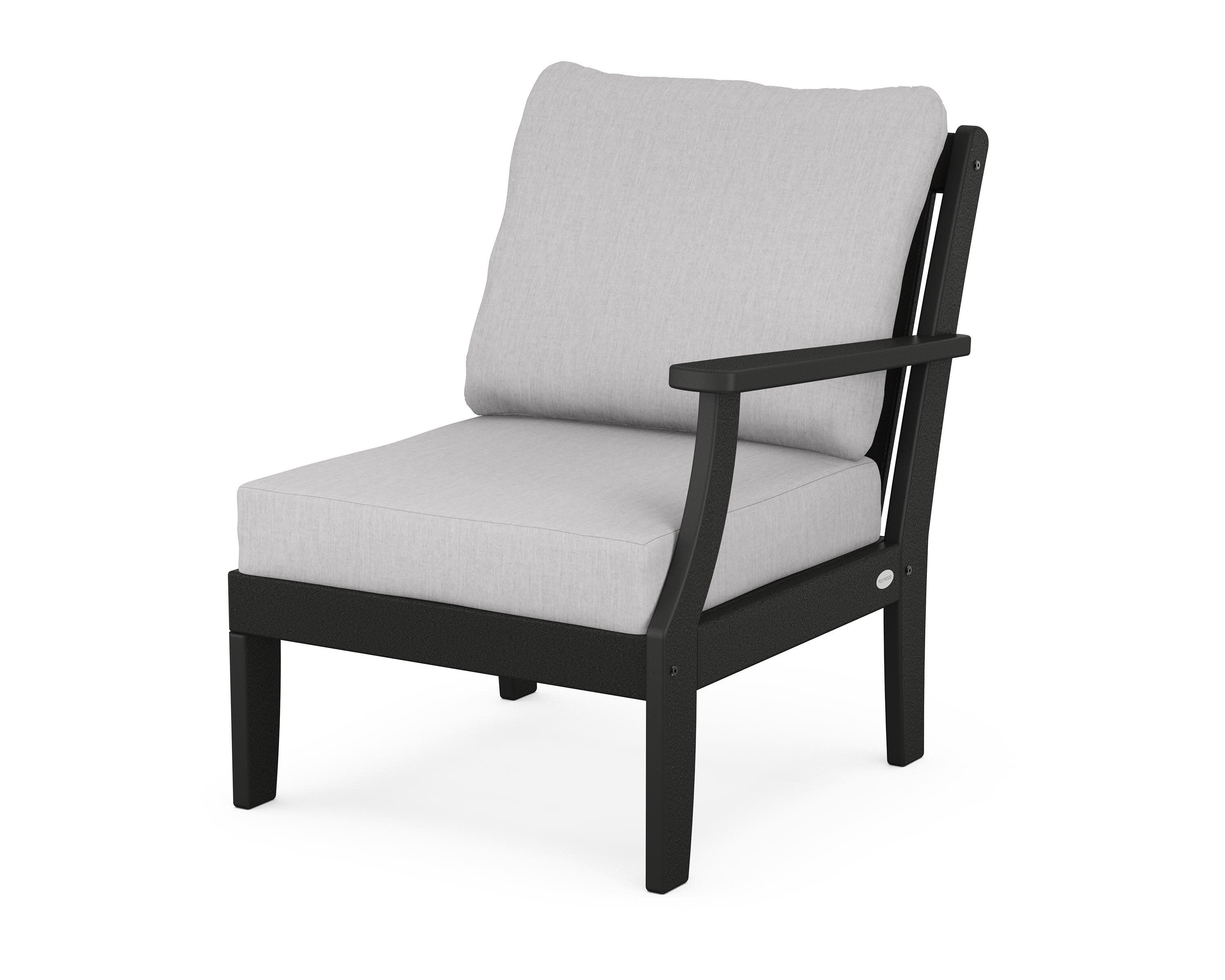 Braxton Modular Right Arm Chair in Black / Granite