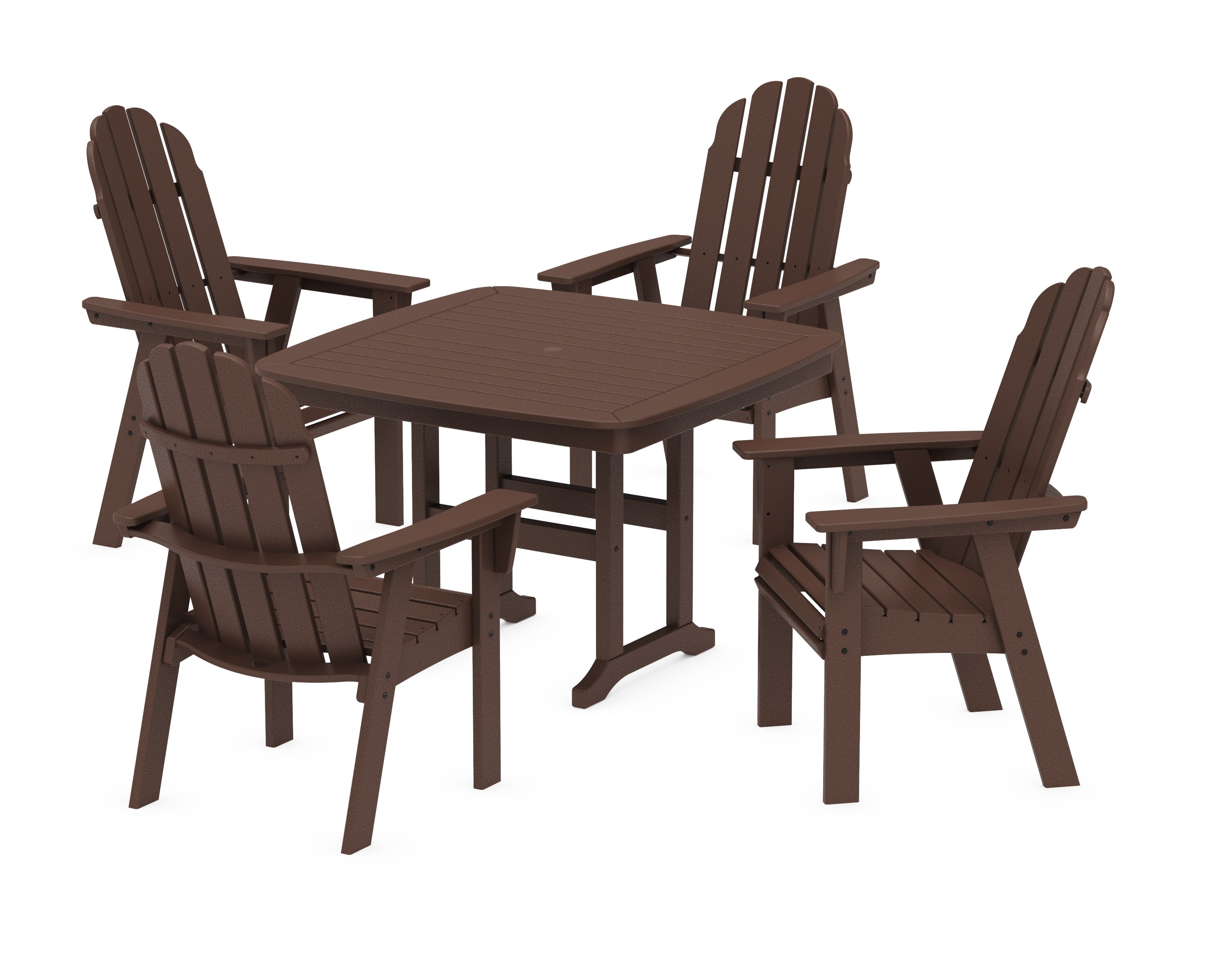 Vineyard Curveback Adirondack 5-Piece Dining Set in Mahogany