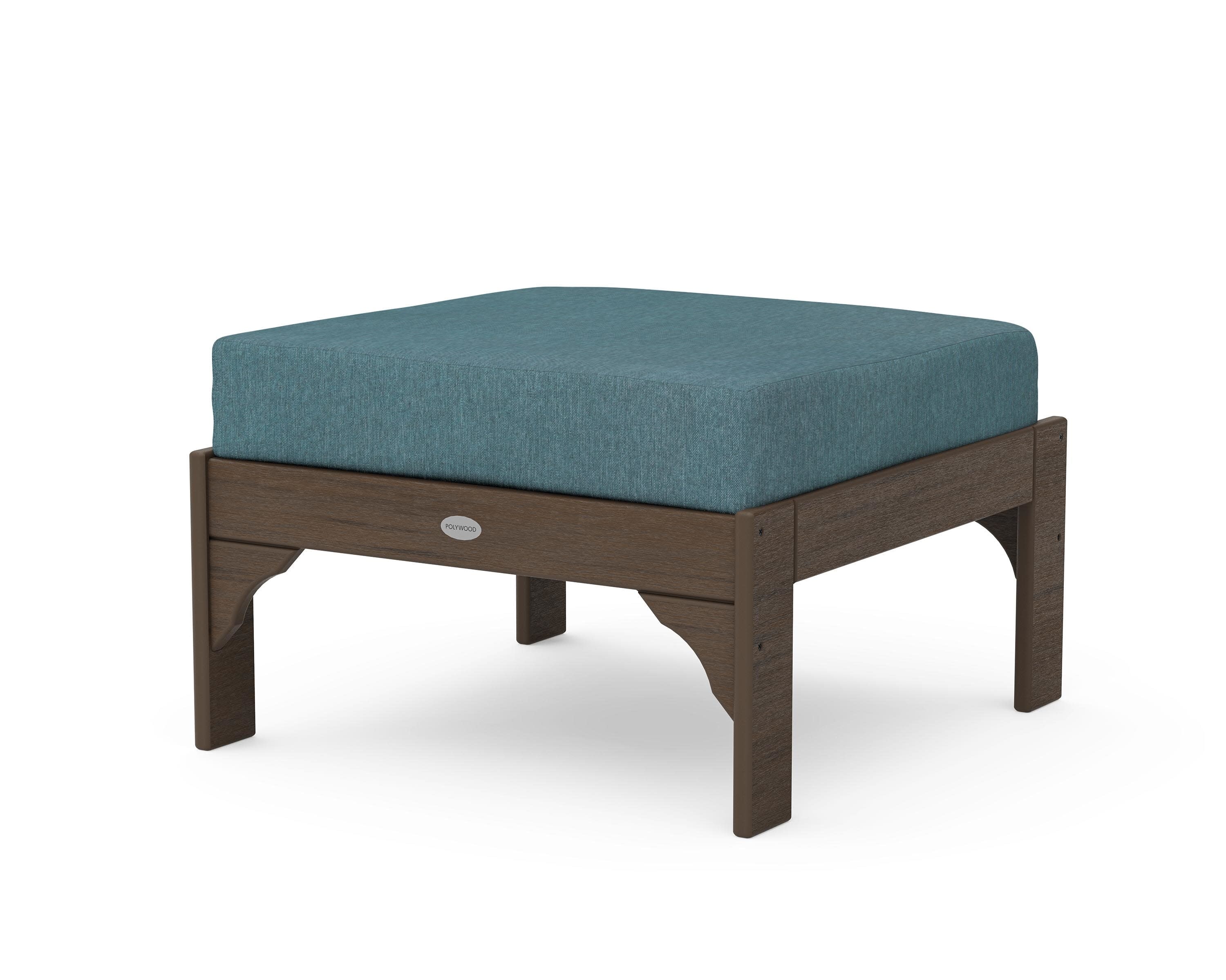Vineyard Deep Seating Ottoman in Kona / Ocean Teal