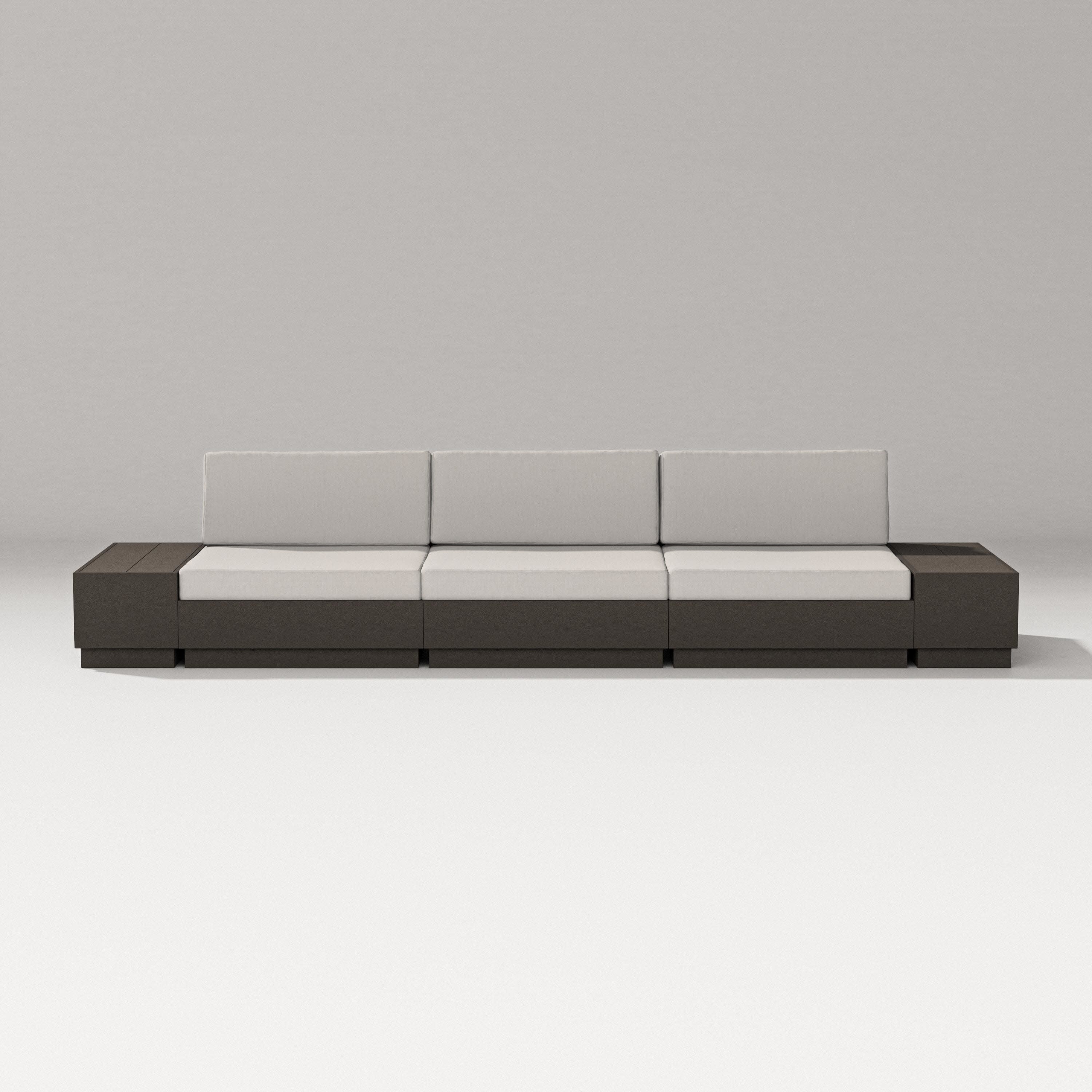 Elevate Straight Sectional in Vintage Coffee / Cast Ash