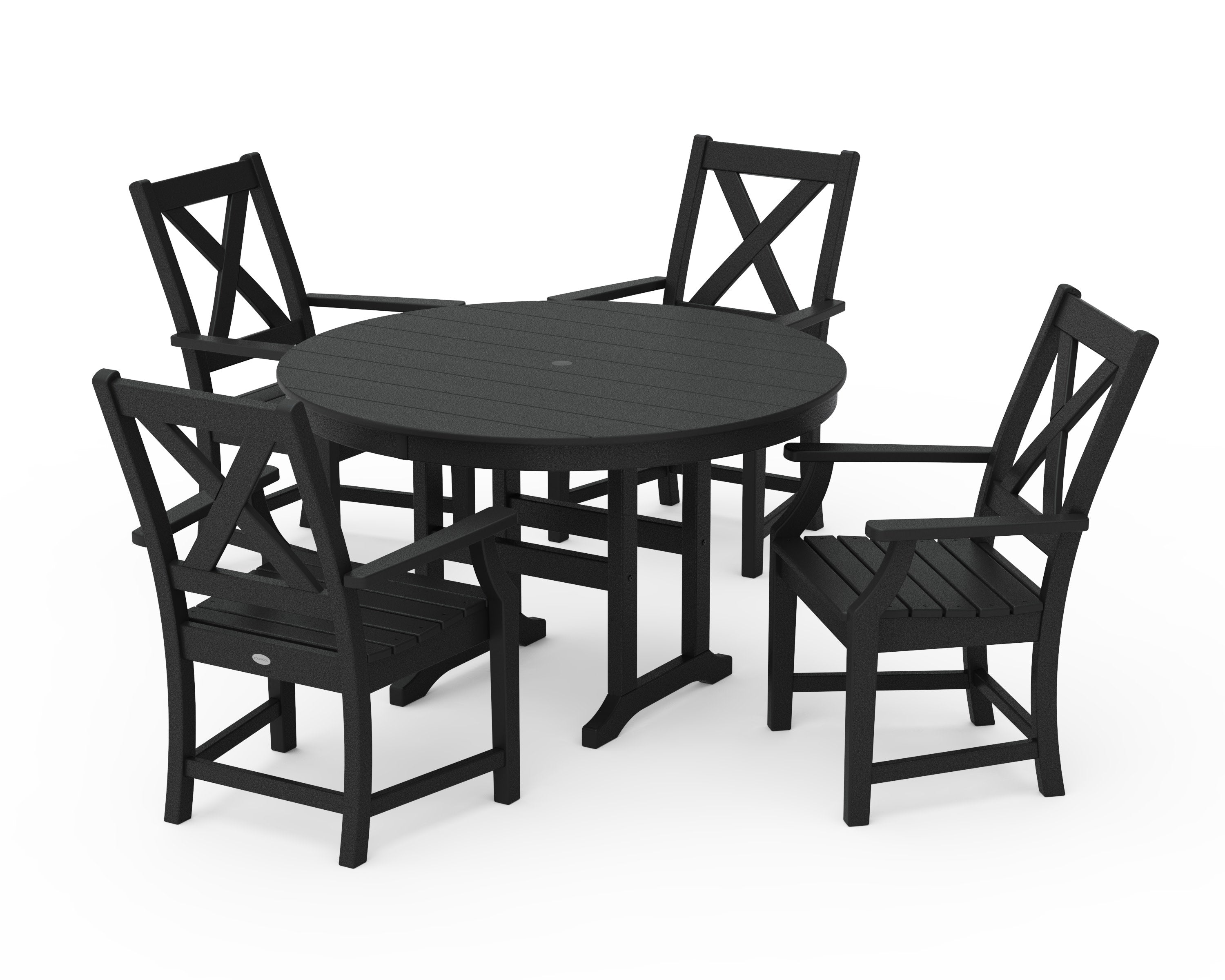 Braxton 5-Piece Round Farmhouse Dining Set in Black