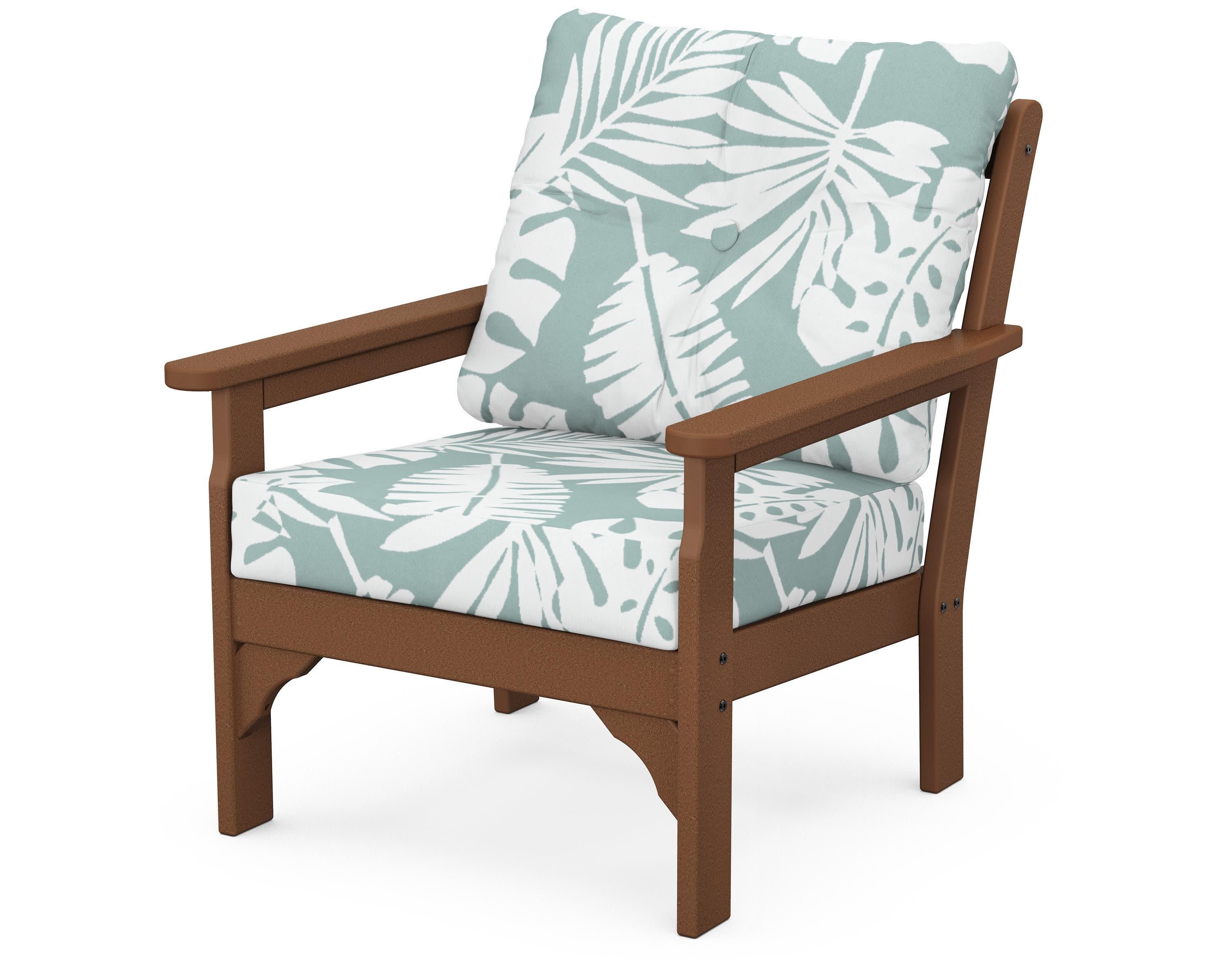 Vineyard Deep Seating Chair in Teak / Leaf Glacier Spa
