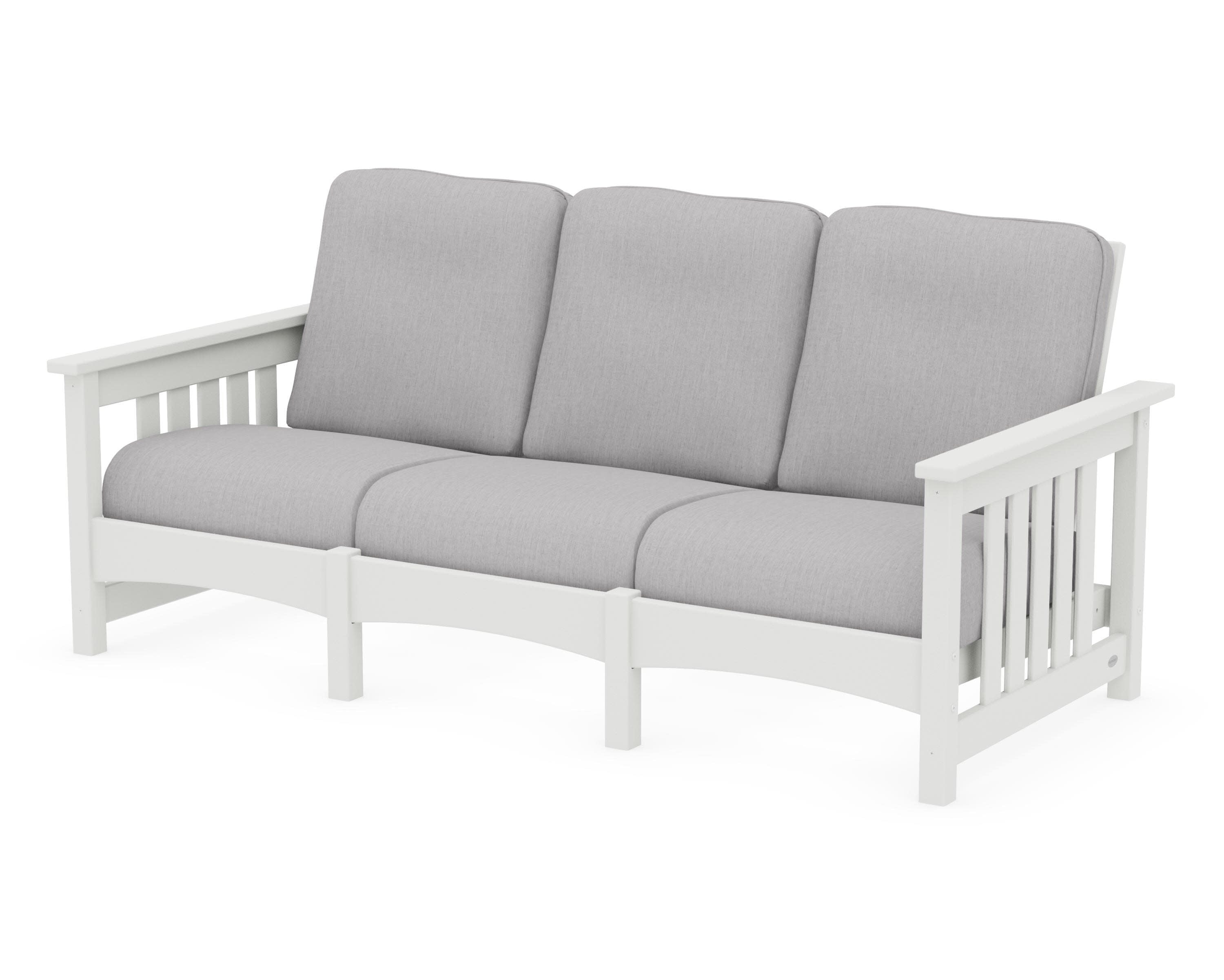 Club Mission Sofa in Vintage White / Granite