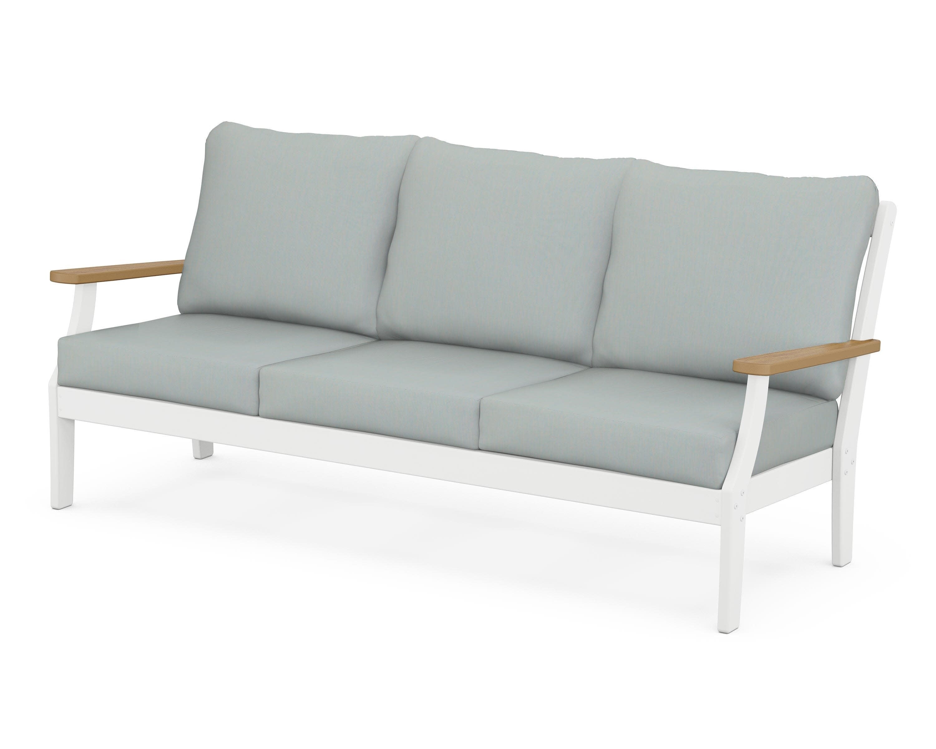 Braxton Deep Seating Sofa in White / Natural / Spa