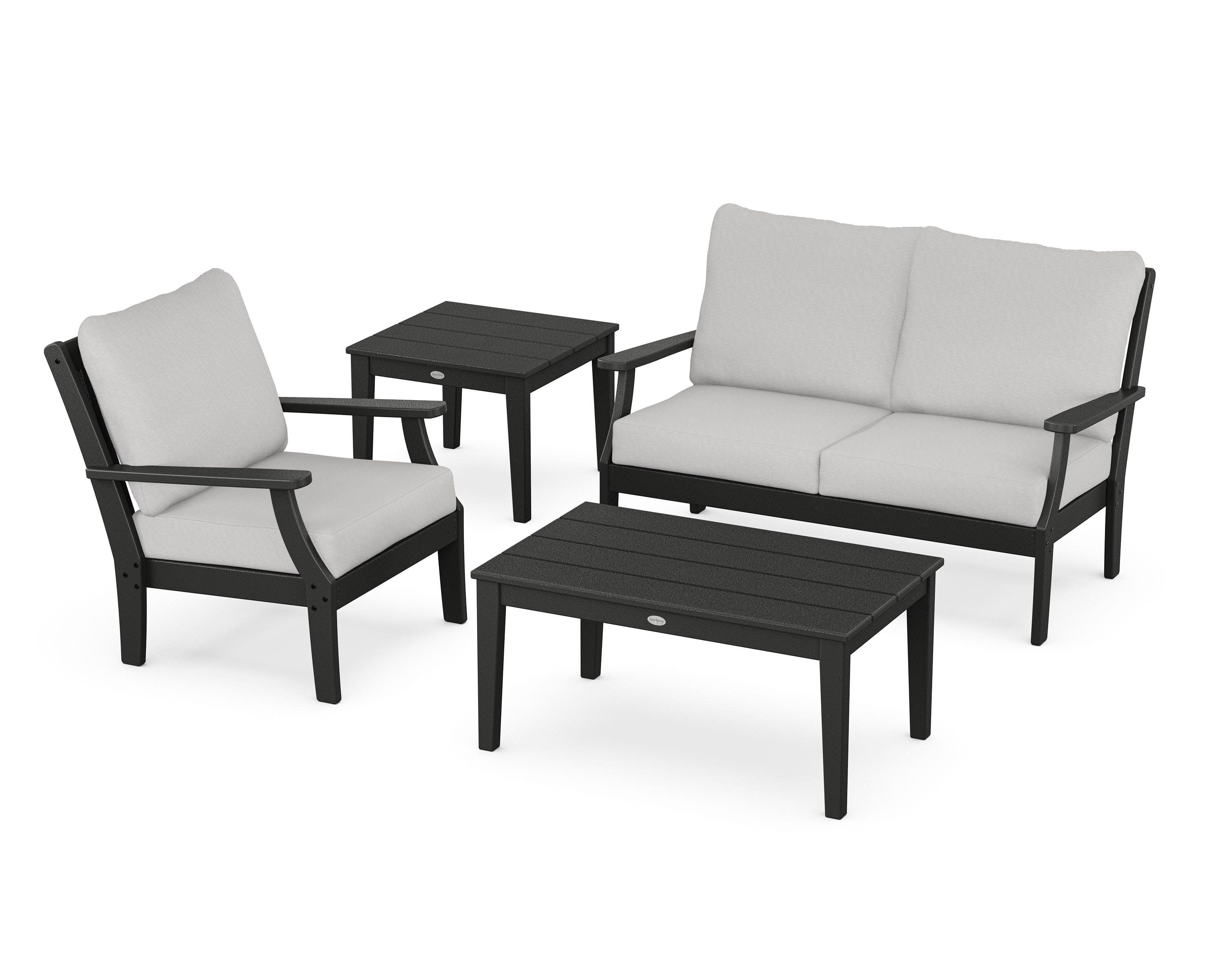 Braxton 4-Piece Deep Seating Set in Black / Diamond in the Rough