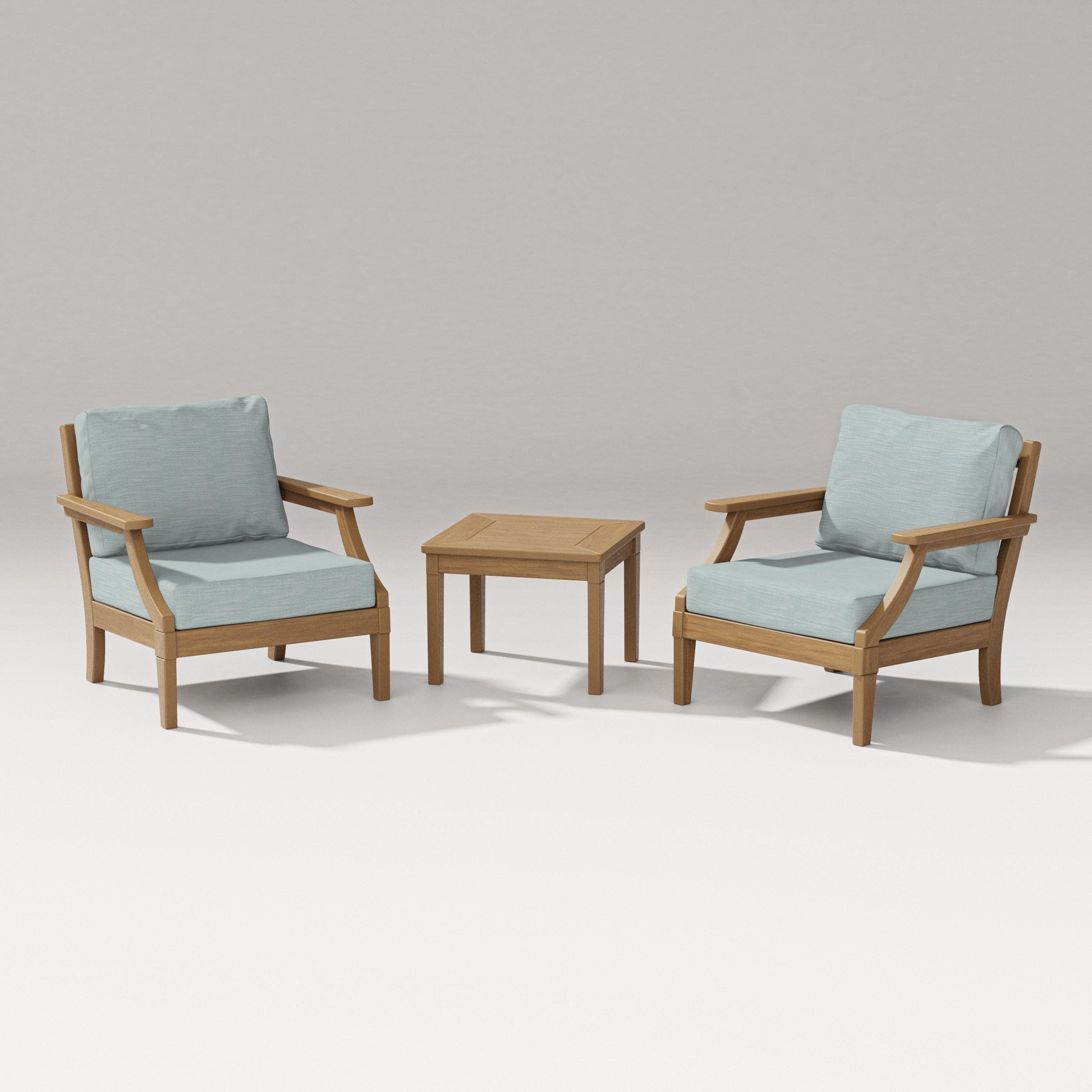 Estate 3-Piece Lounge Chair Set in Natural / Soothe Mist