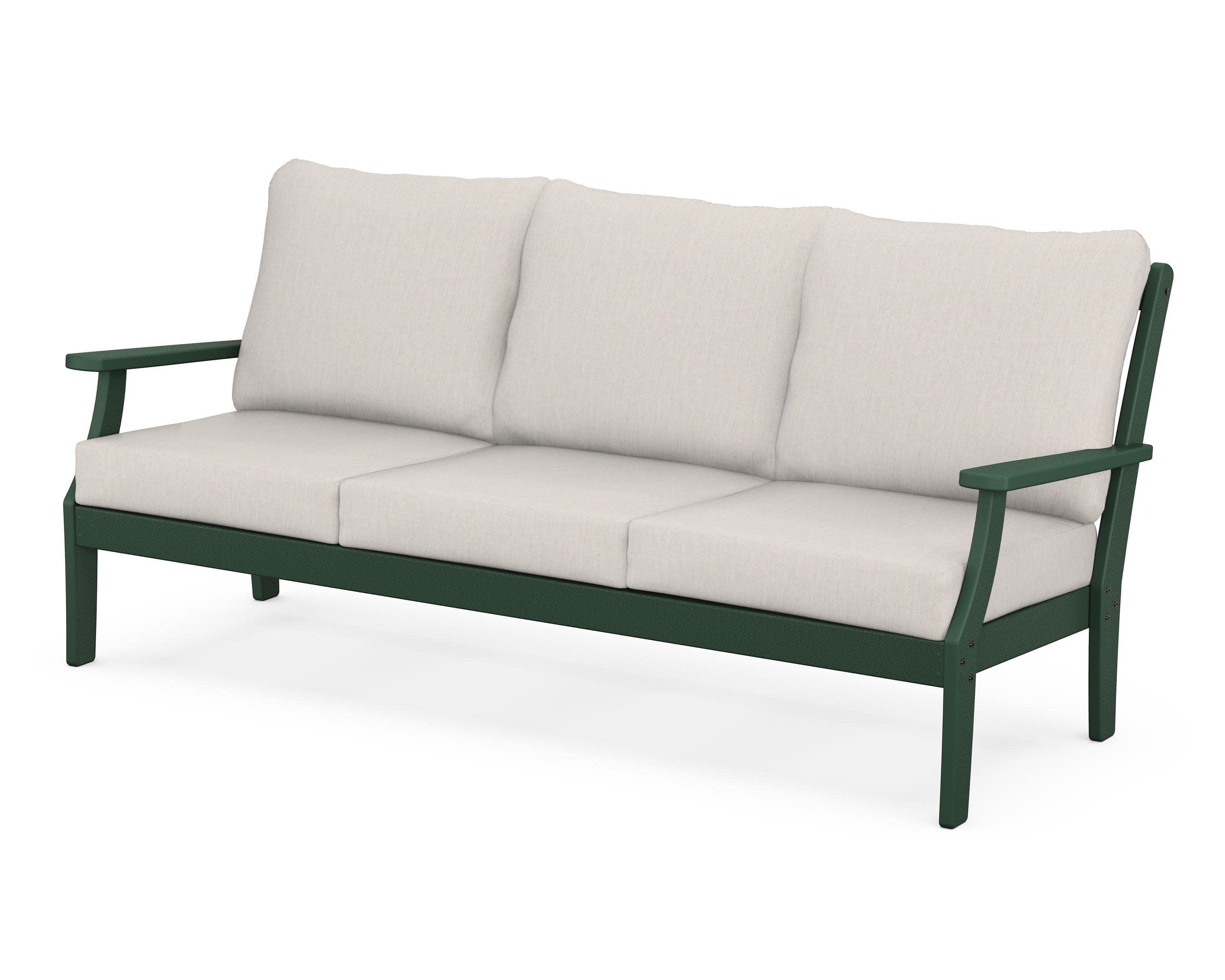 Braxton Deep Seating Sofa in Green / Cast Ash