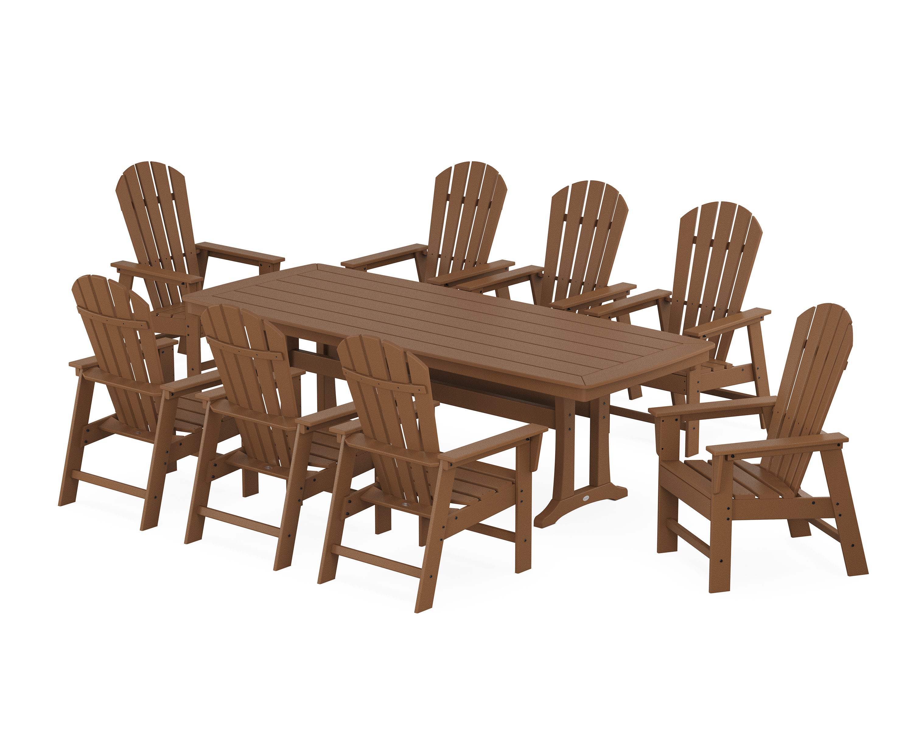 South Beach 9-Piece Dining Set with Trestle Legs in Teak