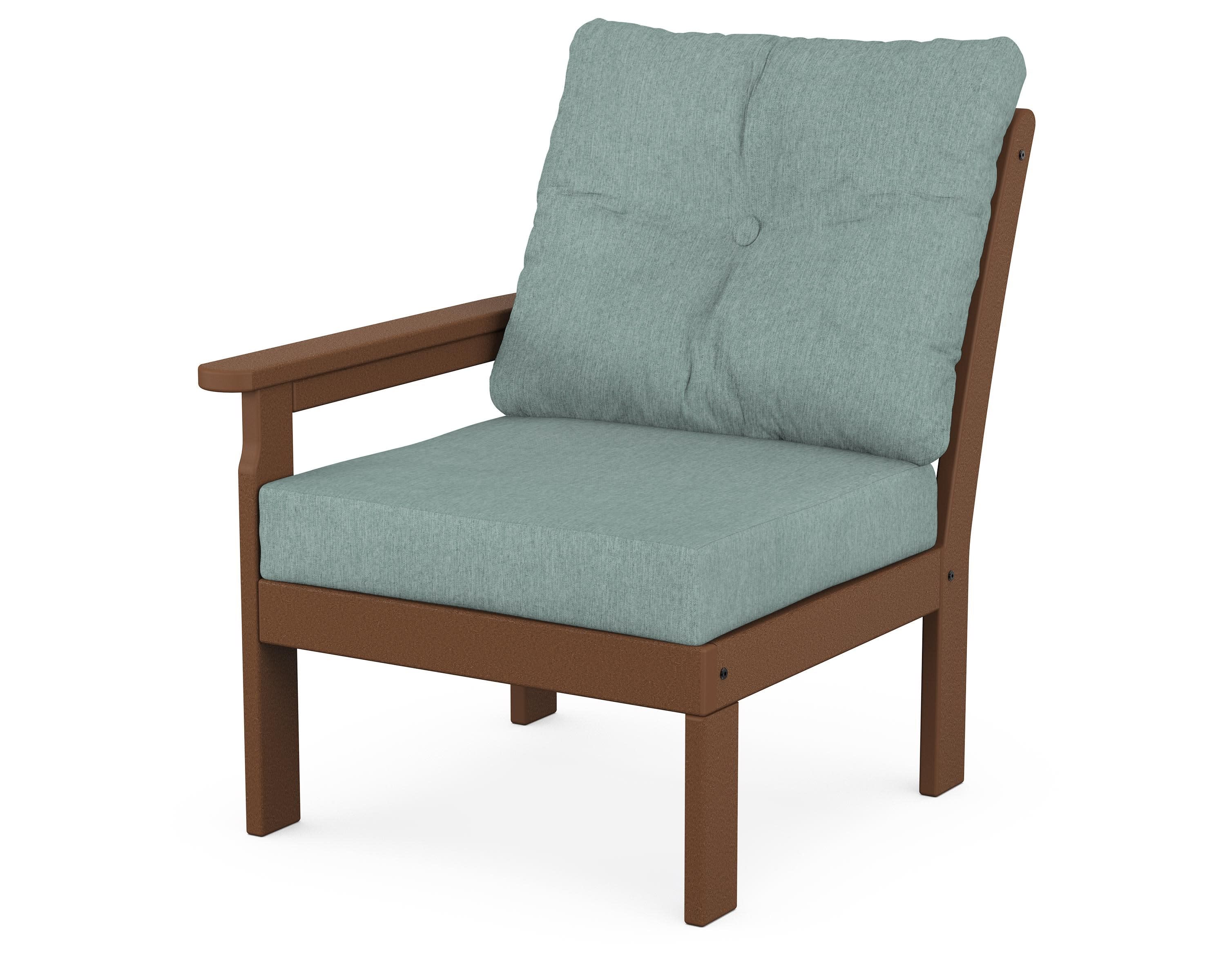 Vineyard Modular Left Arm Chair in Teak / Glacier Spa