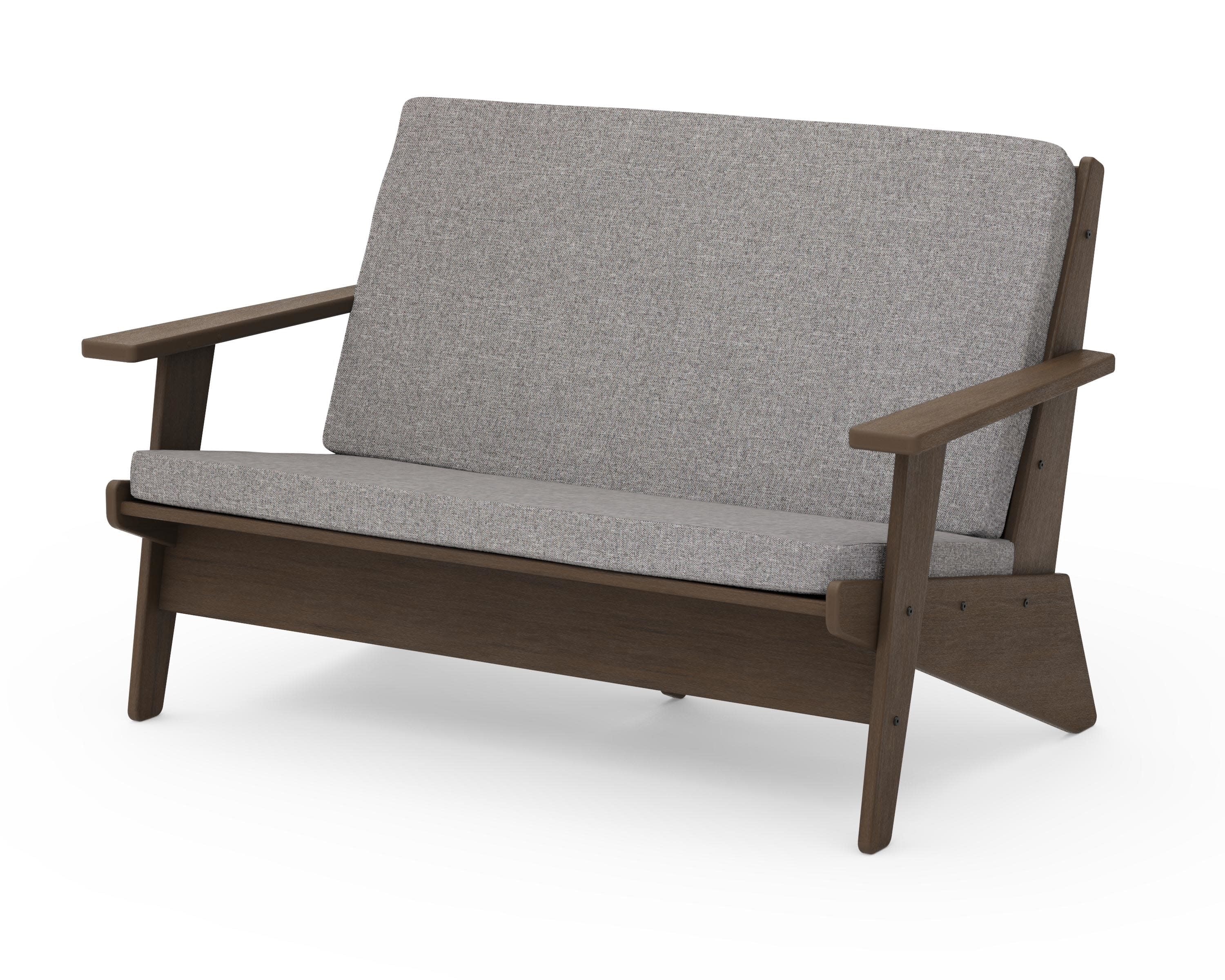 Riviera Modern Lounge Loveseat in Kona / Grey Mist