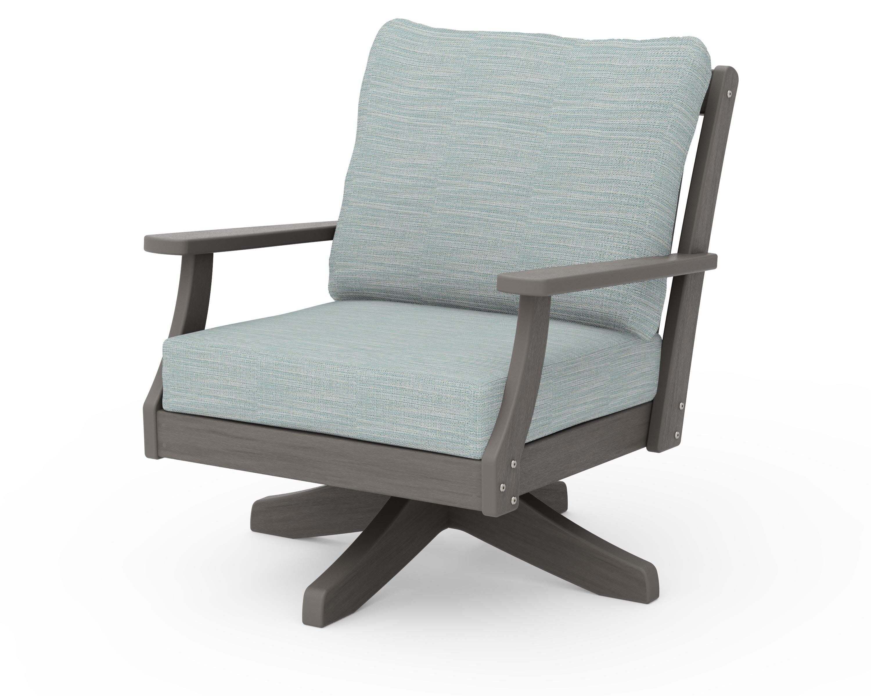 Braxton Deep Seating Swivel Chair in Driftwood / Soothe Mist