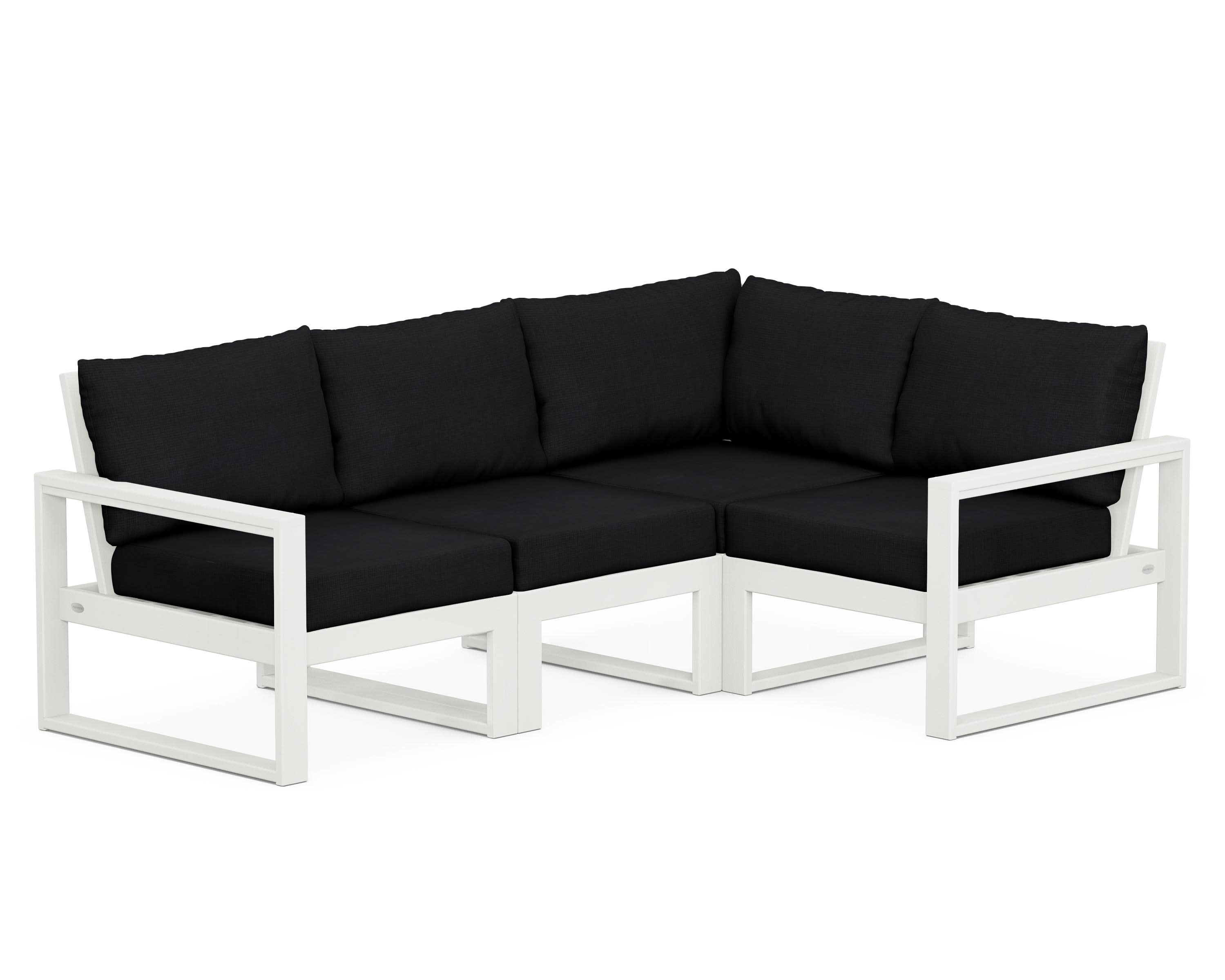 EDGE 4-Piece Modular Deep Seating Set in Vintage White / Midnight Linen