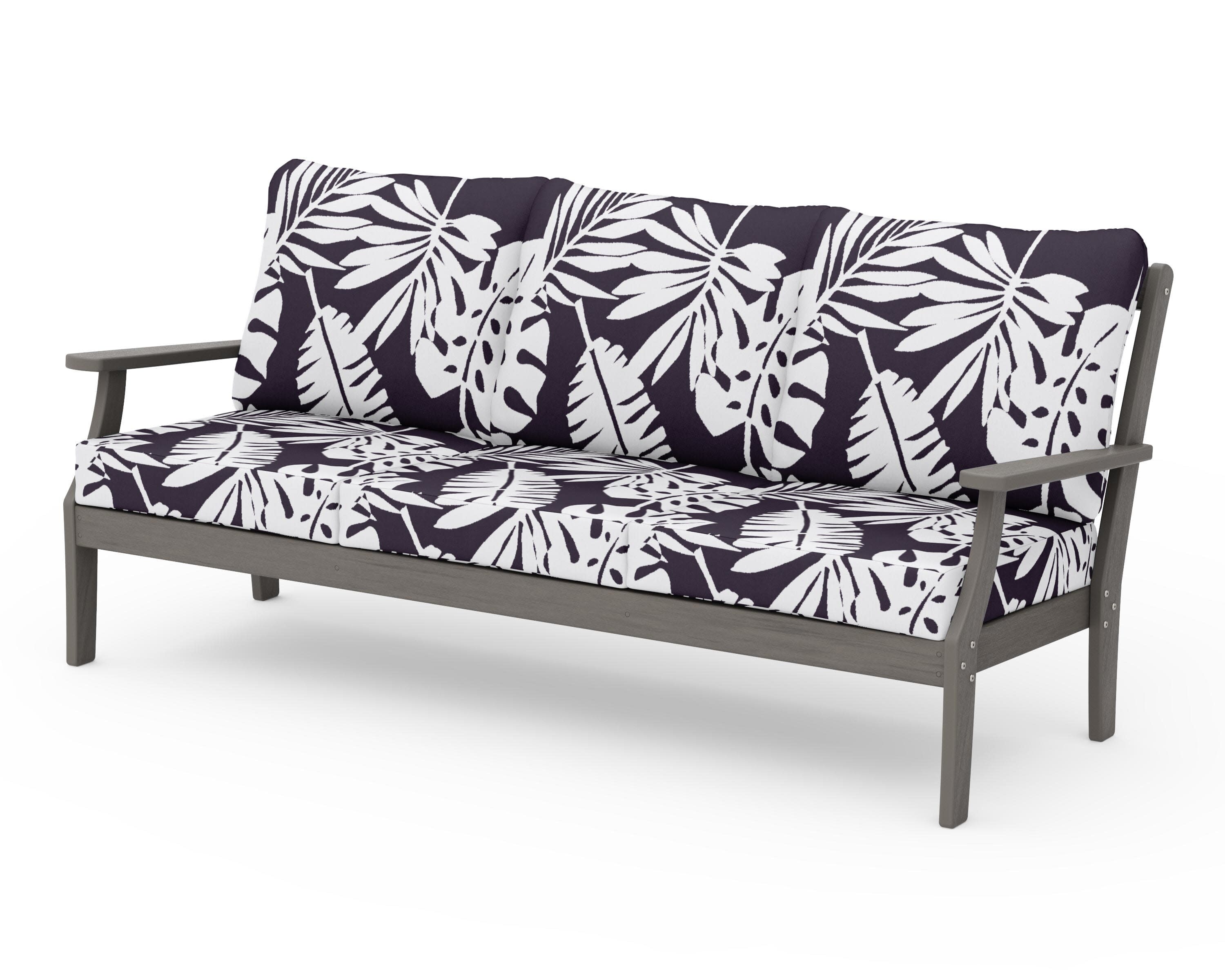 Braxton Deep Seating Sofa in Driftwood / Leaf Navy