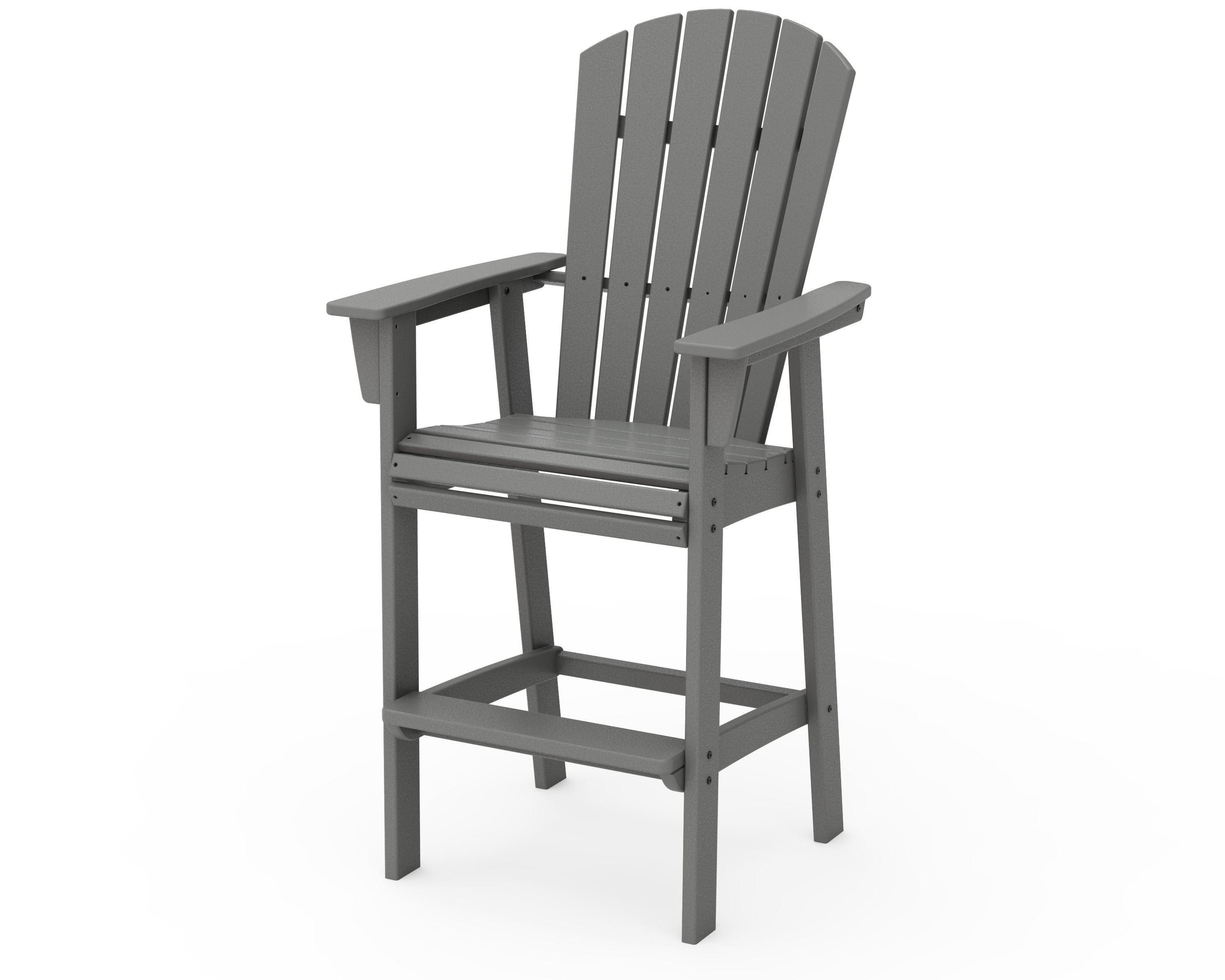 Nautical Curveback Adirondack Bar Chair in Slate Grey