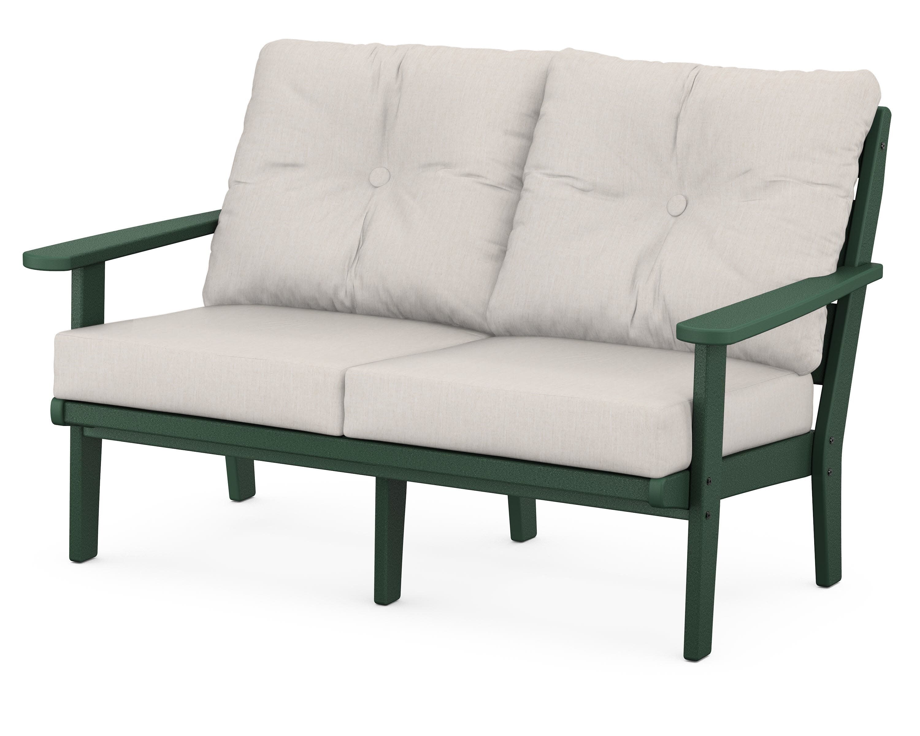 Lakeside Deep Seating Loveseat in Green / Cast Ash