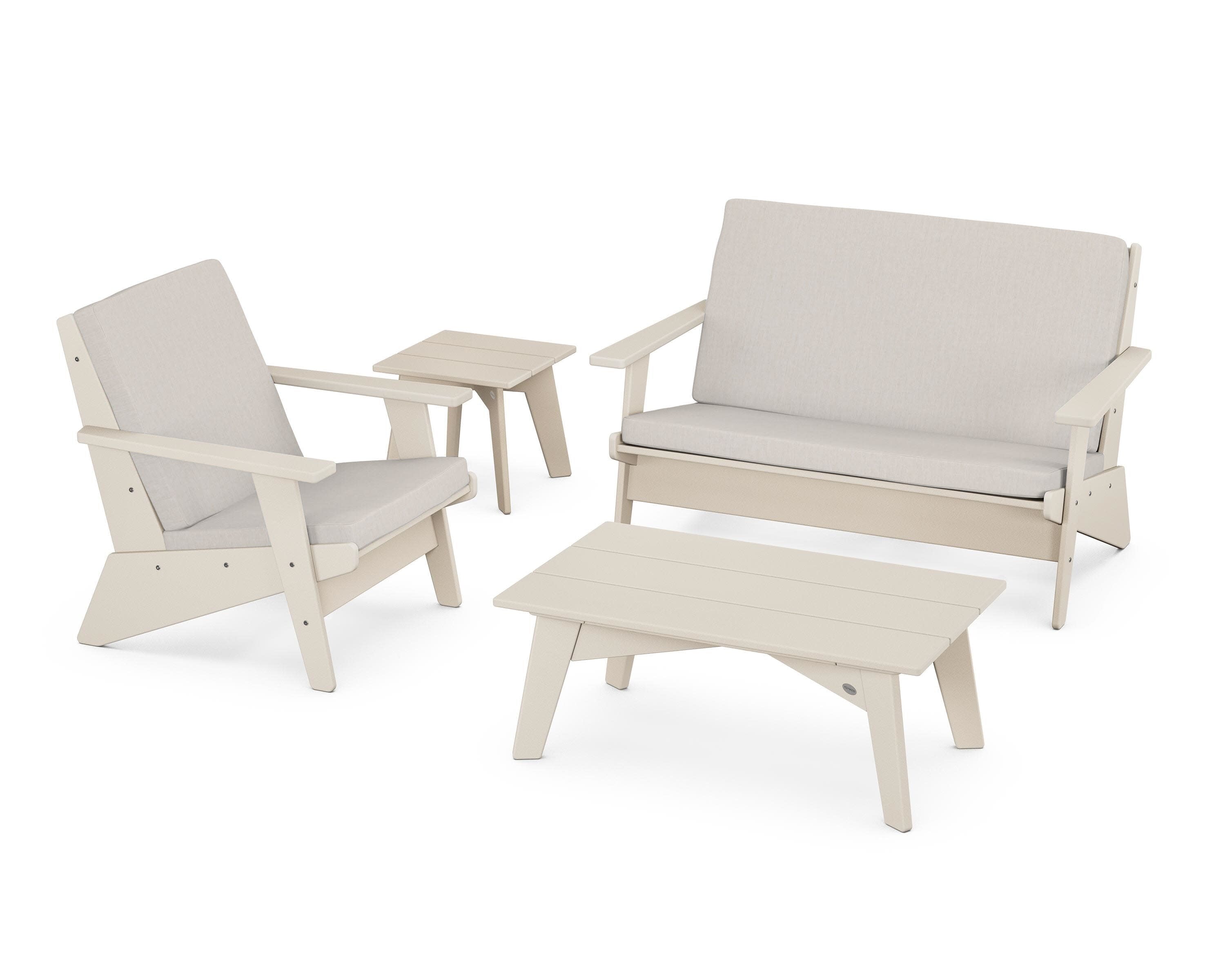 Riviera Modern Lounge 4-Piece Set in Sand / Cast Ash