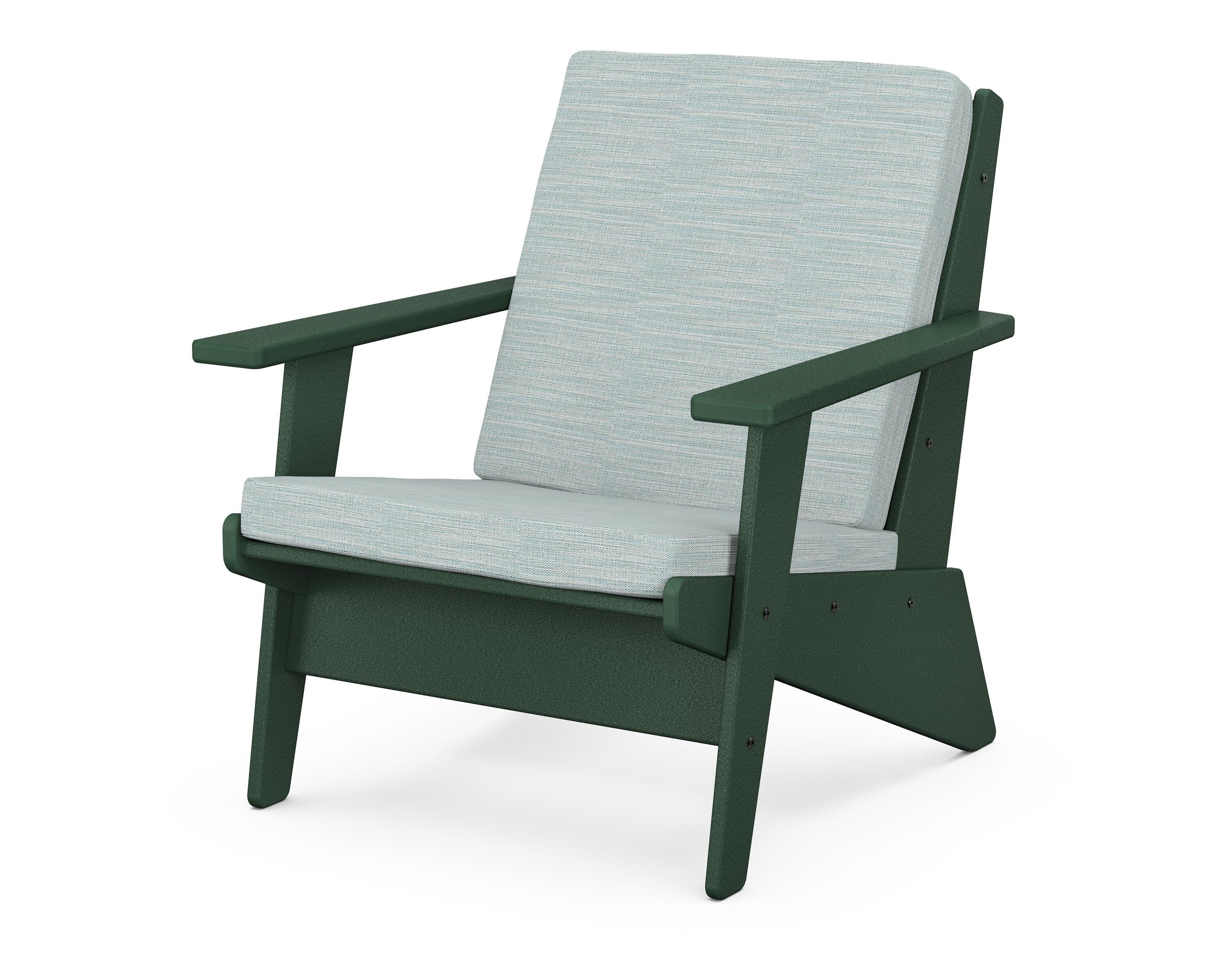 Riviera Modern Lounge Chair in Green / Soothe Mist