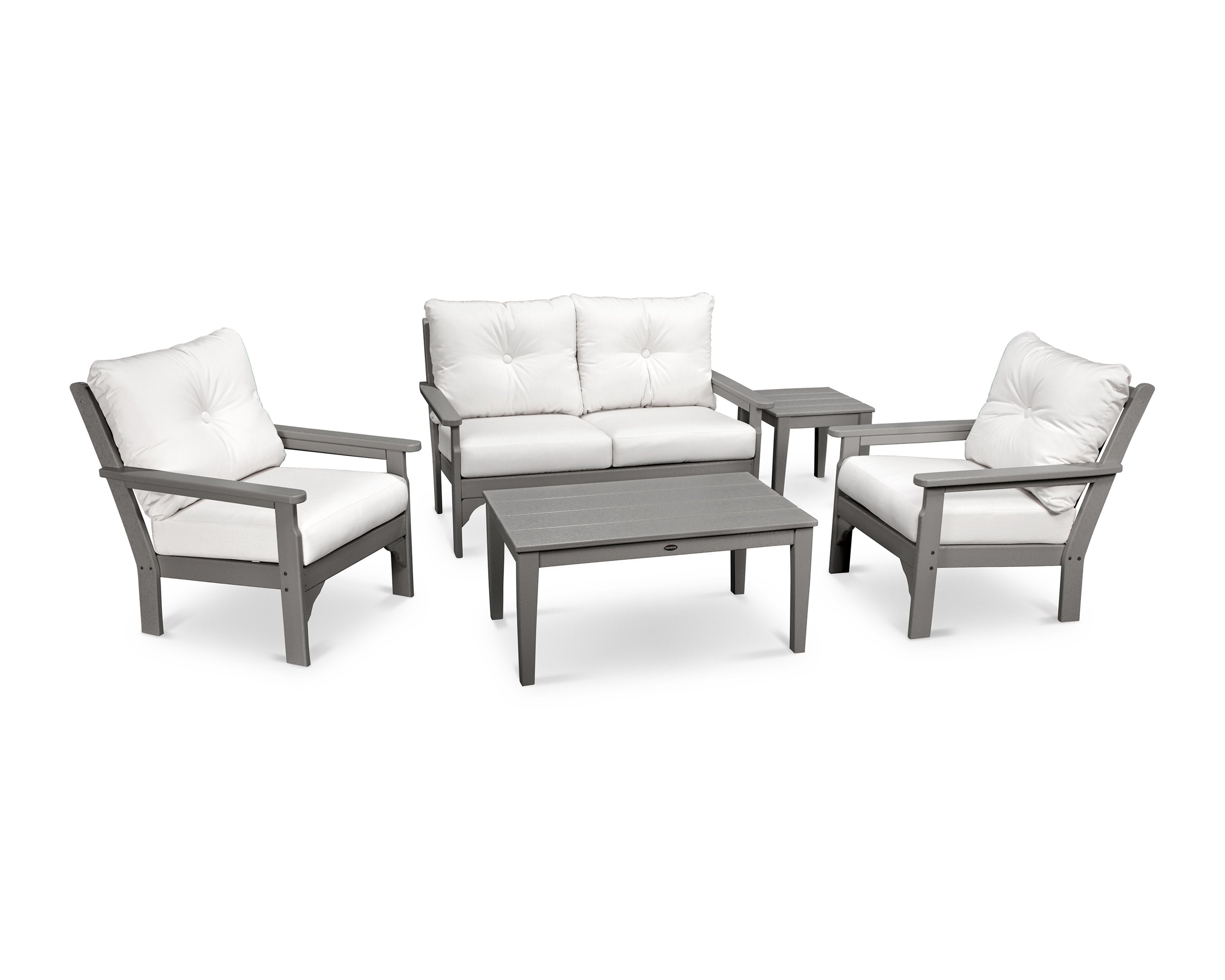 Vineyard 5-Piece Deep Seating Set in Slate Grey / Natural
