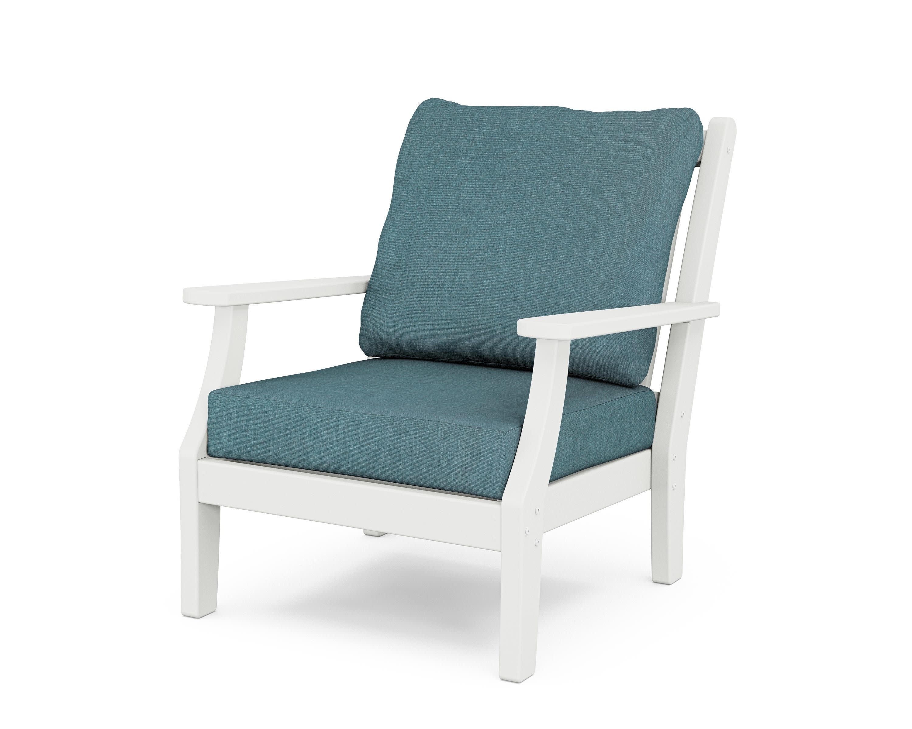 Wovendale Deep Seating Chair in White / Ocean Teal