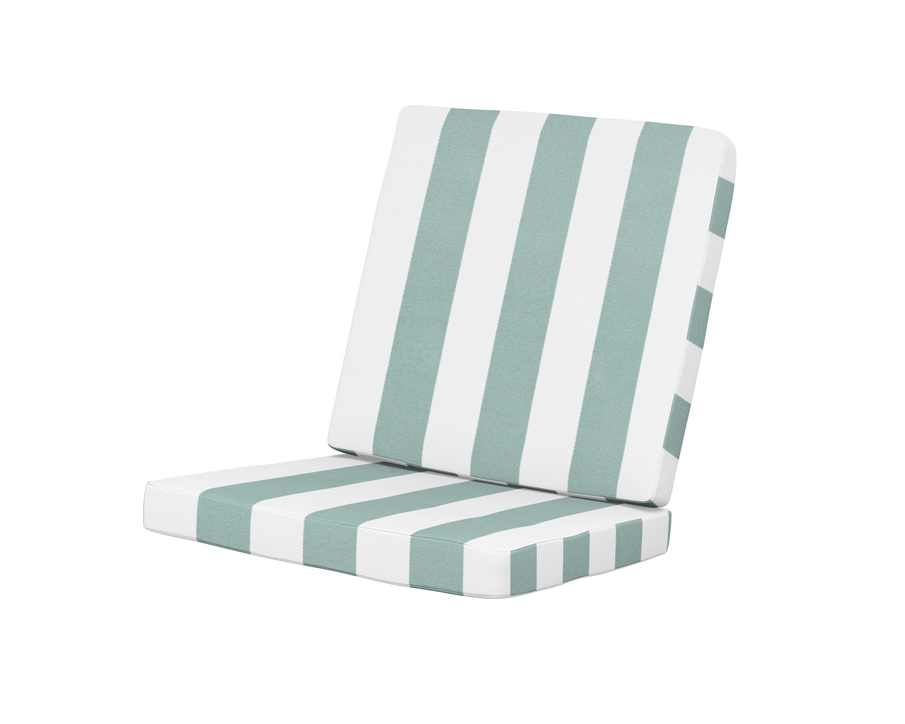 Modern Chair Cushion in Cabana Stripe Glacier Spa