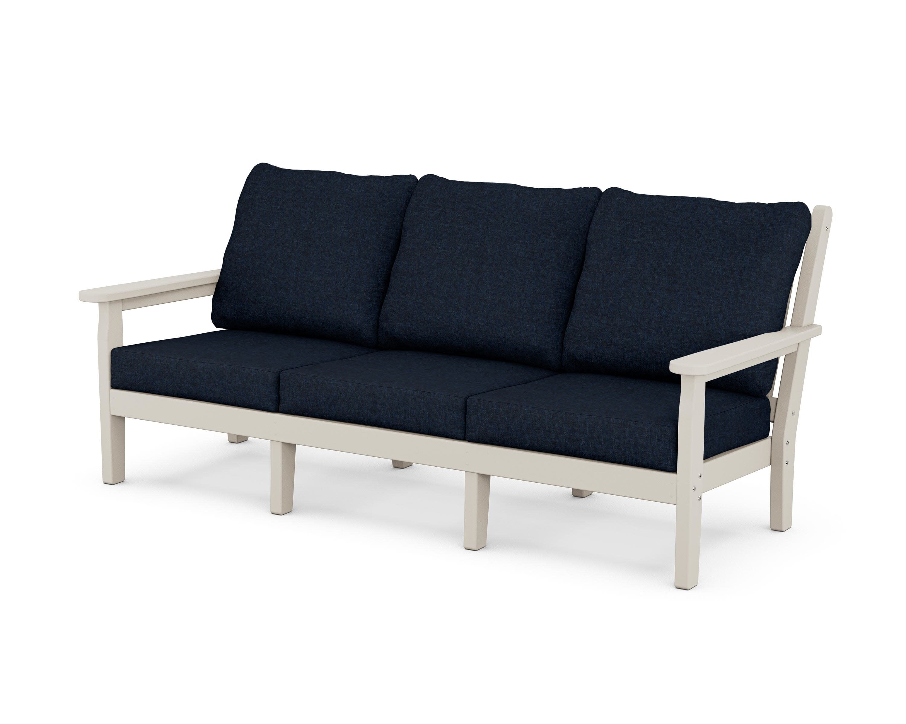 Chippendale Deep Seating Sofa in Sand / Marine Indigo