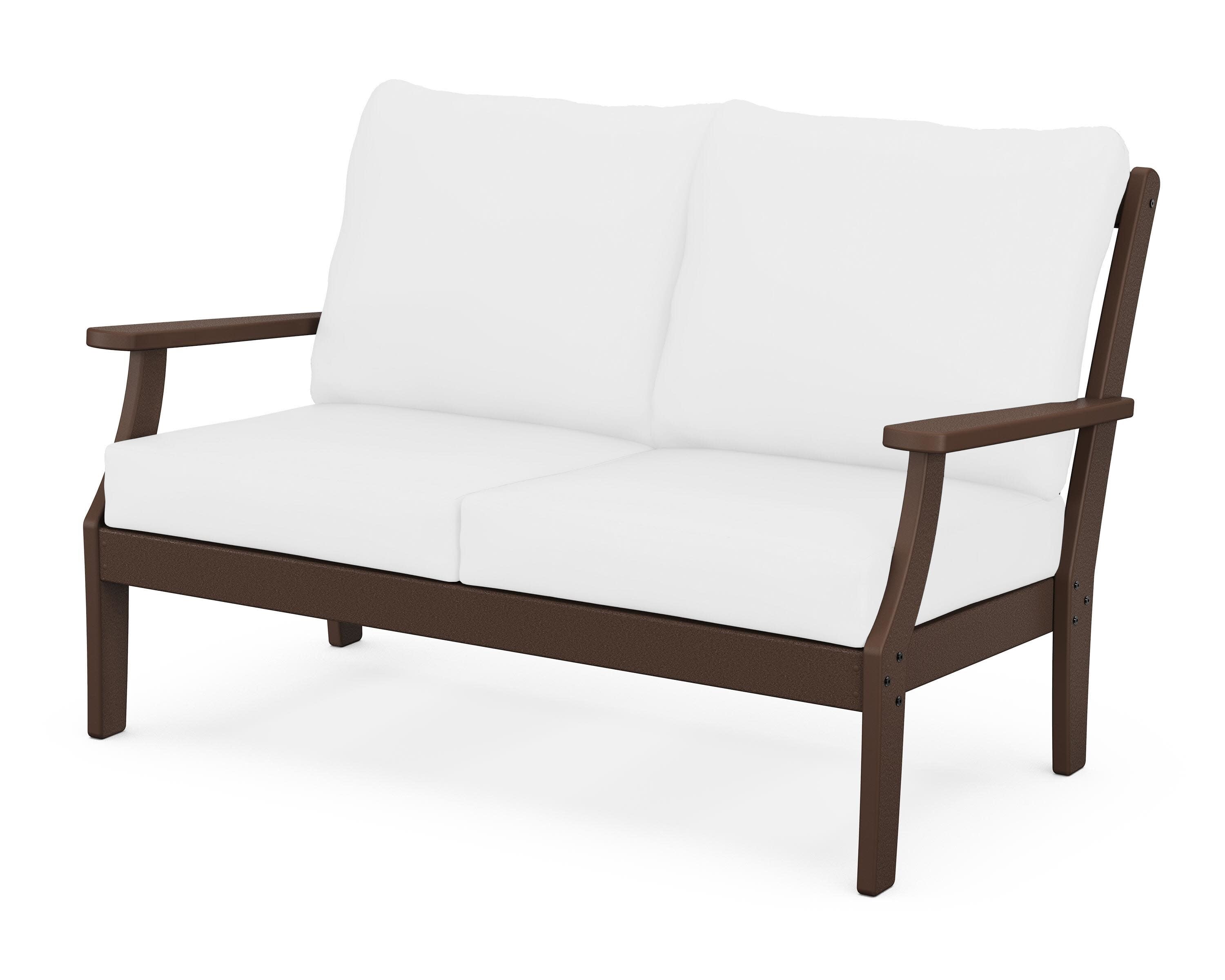 Braxton Deep Seating Loveseat in Mahogany / Natural