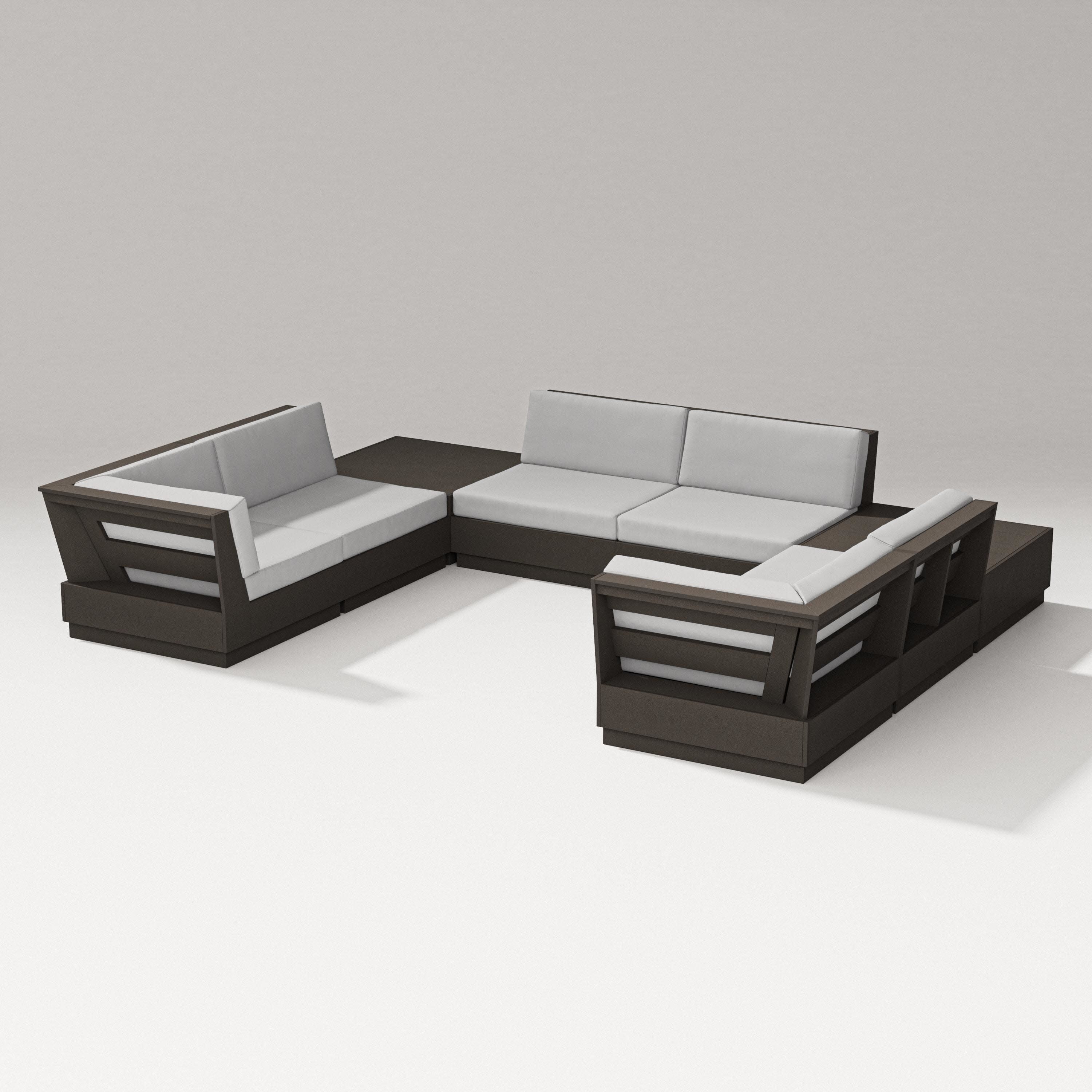 Elevate 8-Piece U-Shaped Sectional in Vintage Coffee / Diamond in the Rough