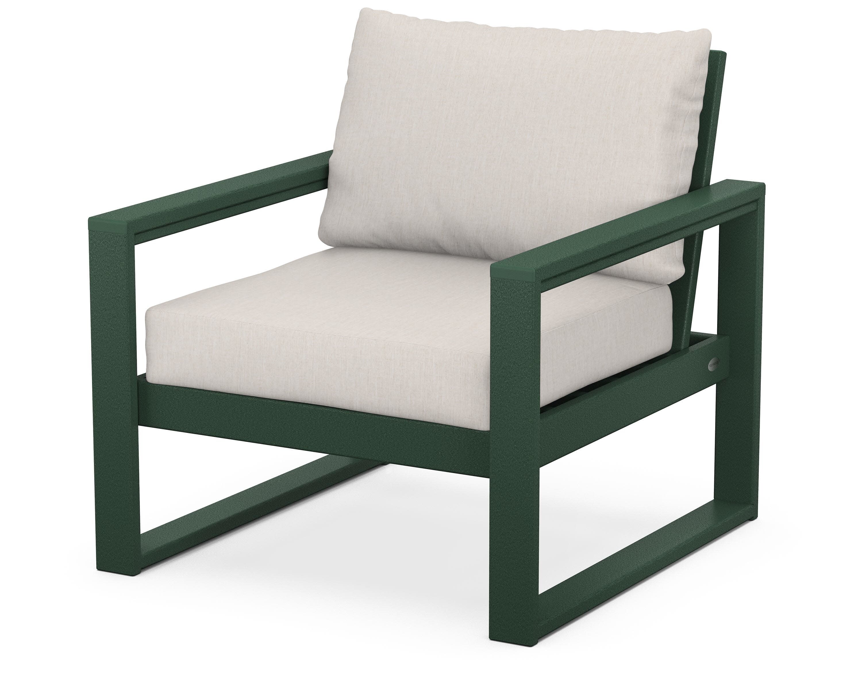 EDGE Club Chair in Green / Cast Ash