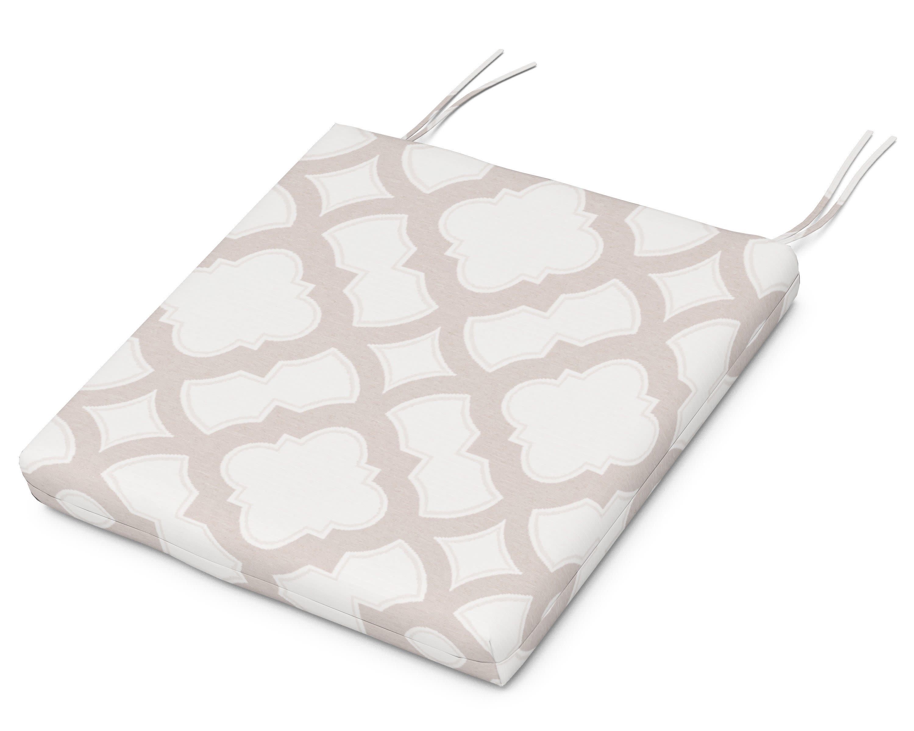 South Beach Seat Cushion - 17"D x 20"W x 2.5"H in Trellis Dune Burlap