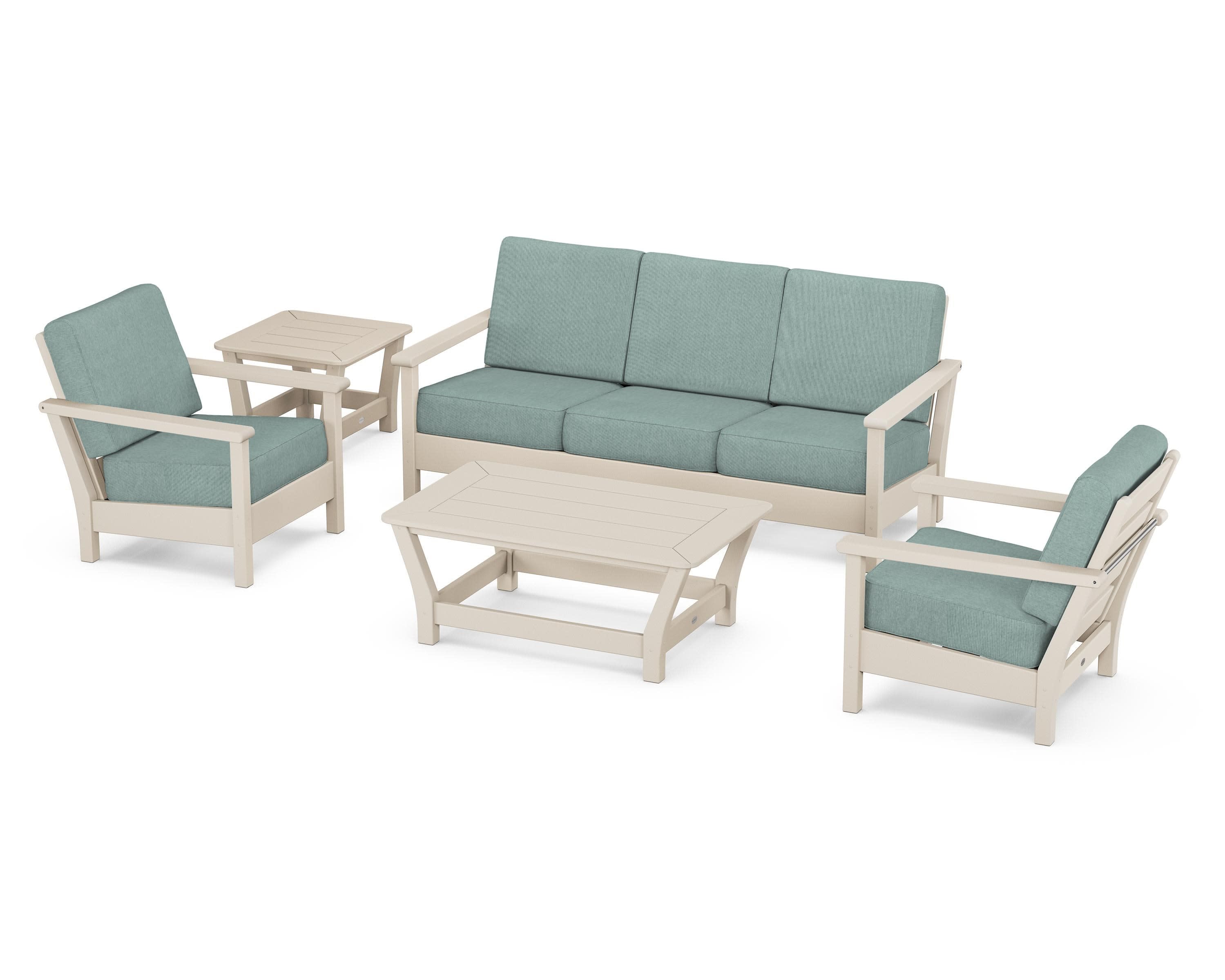 Harbour 5-Piece Deep Seating Set in Sand / Glacier Spa